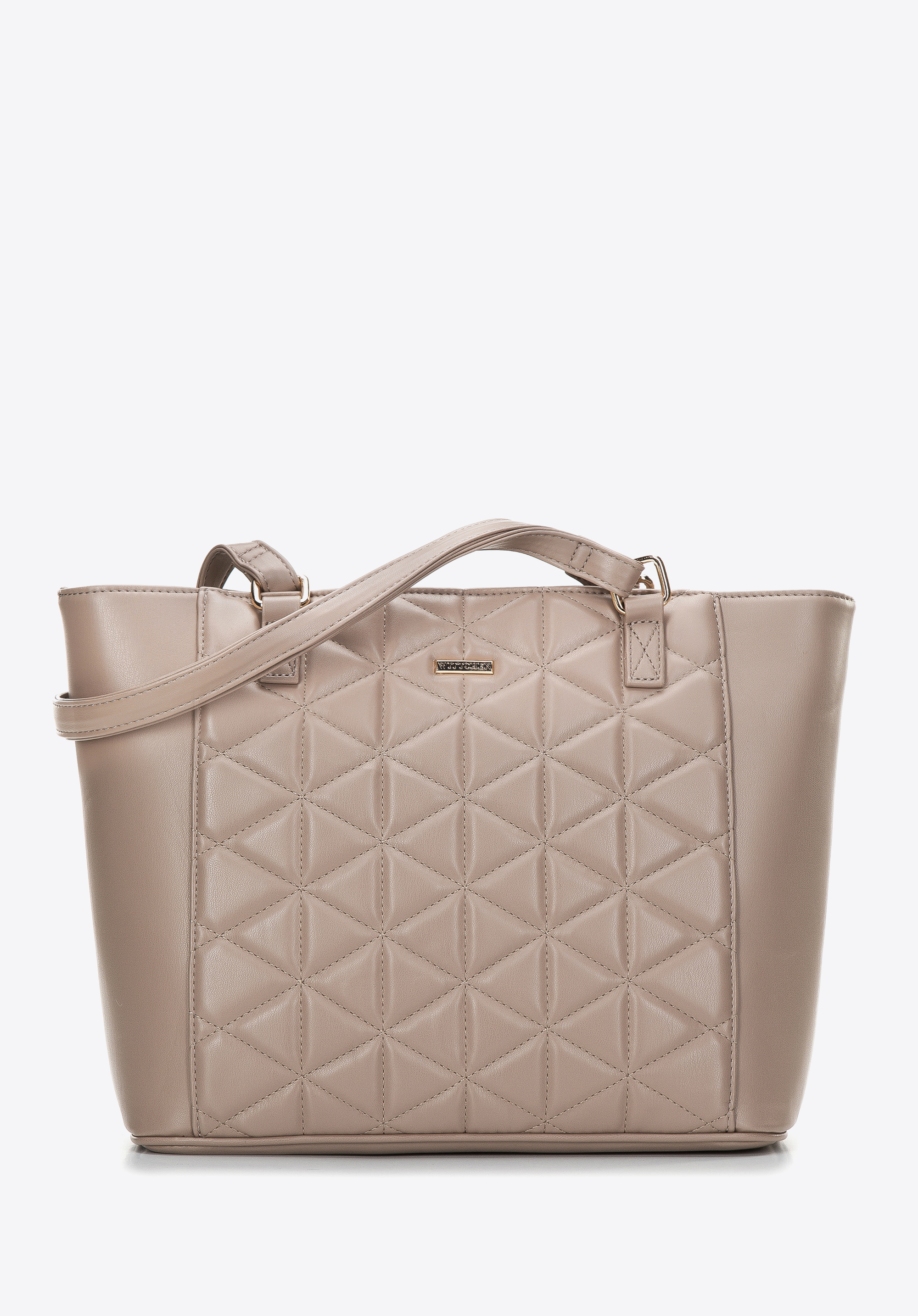 Torebka shopperka pikowana w trójkąty