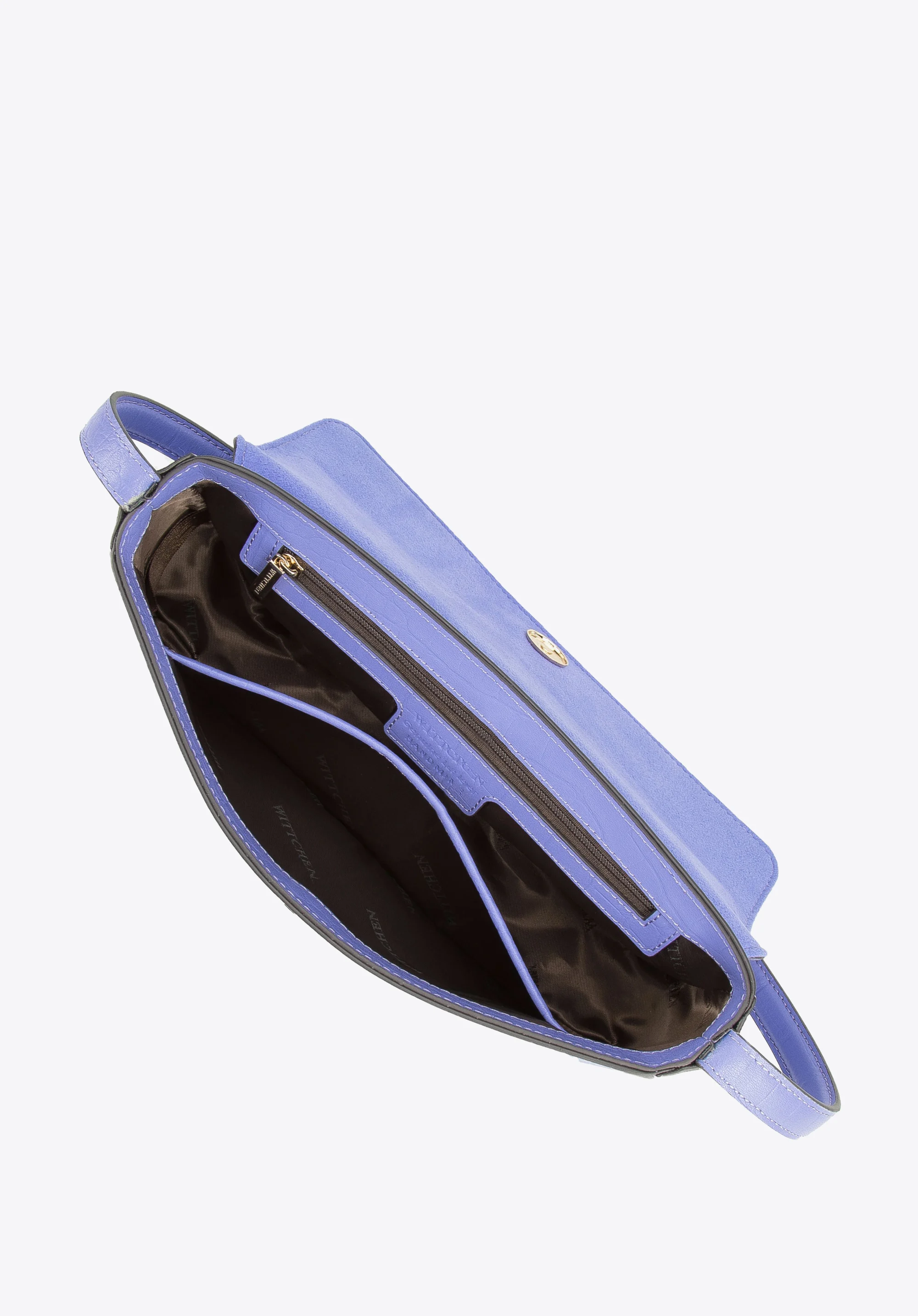 Torebka bagietka ze skóry o fakturze croco podłużna