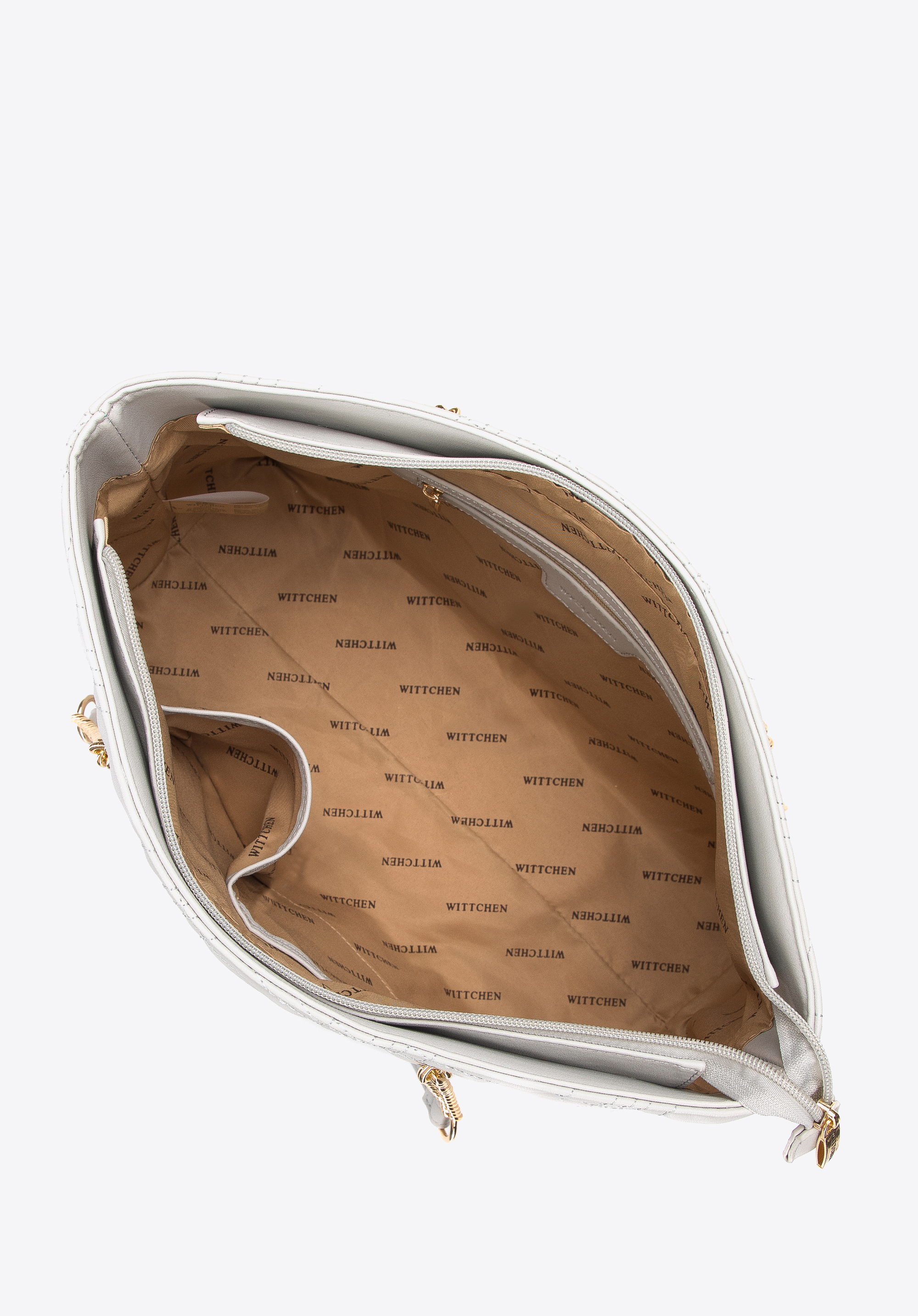 Torebka shopperka z pikowanej ekoskóry na łańcuszku