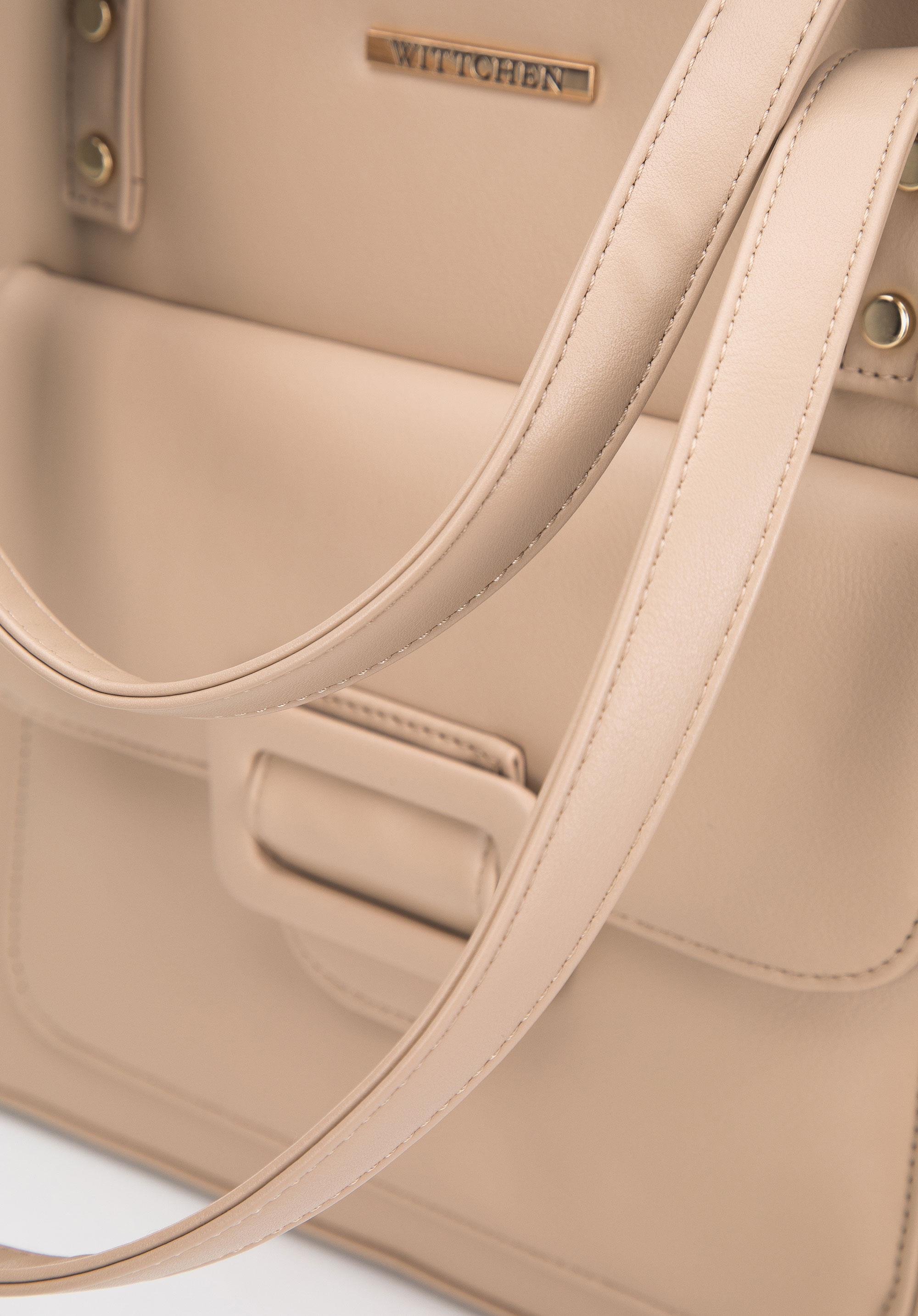 Torebka shopperka z ekoskóry z klamerką