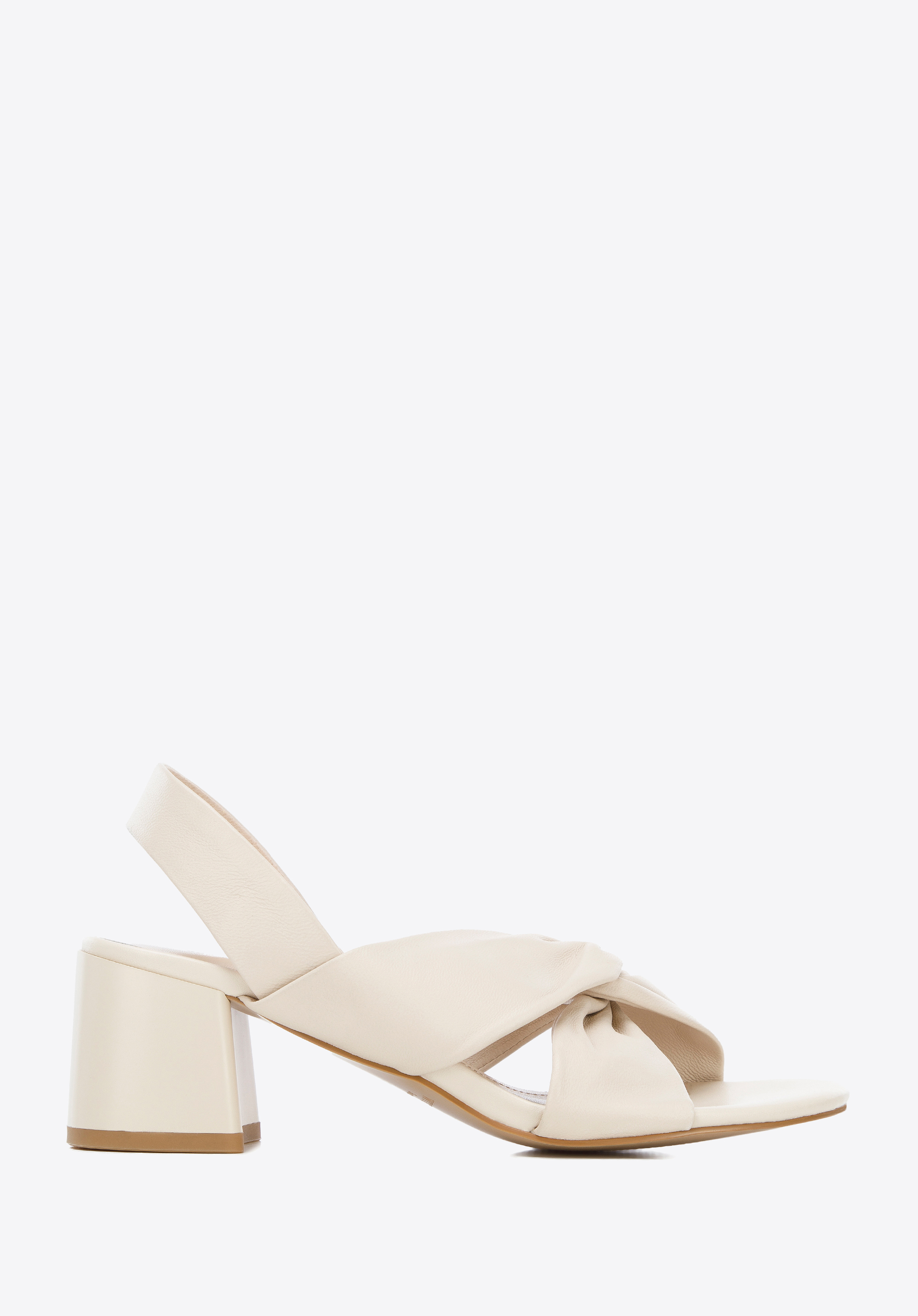 Damskie sandały z miękkiej skóry na słupku