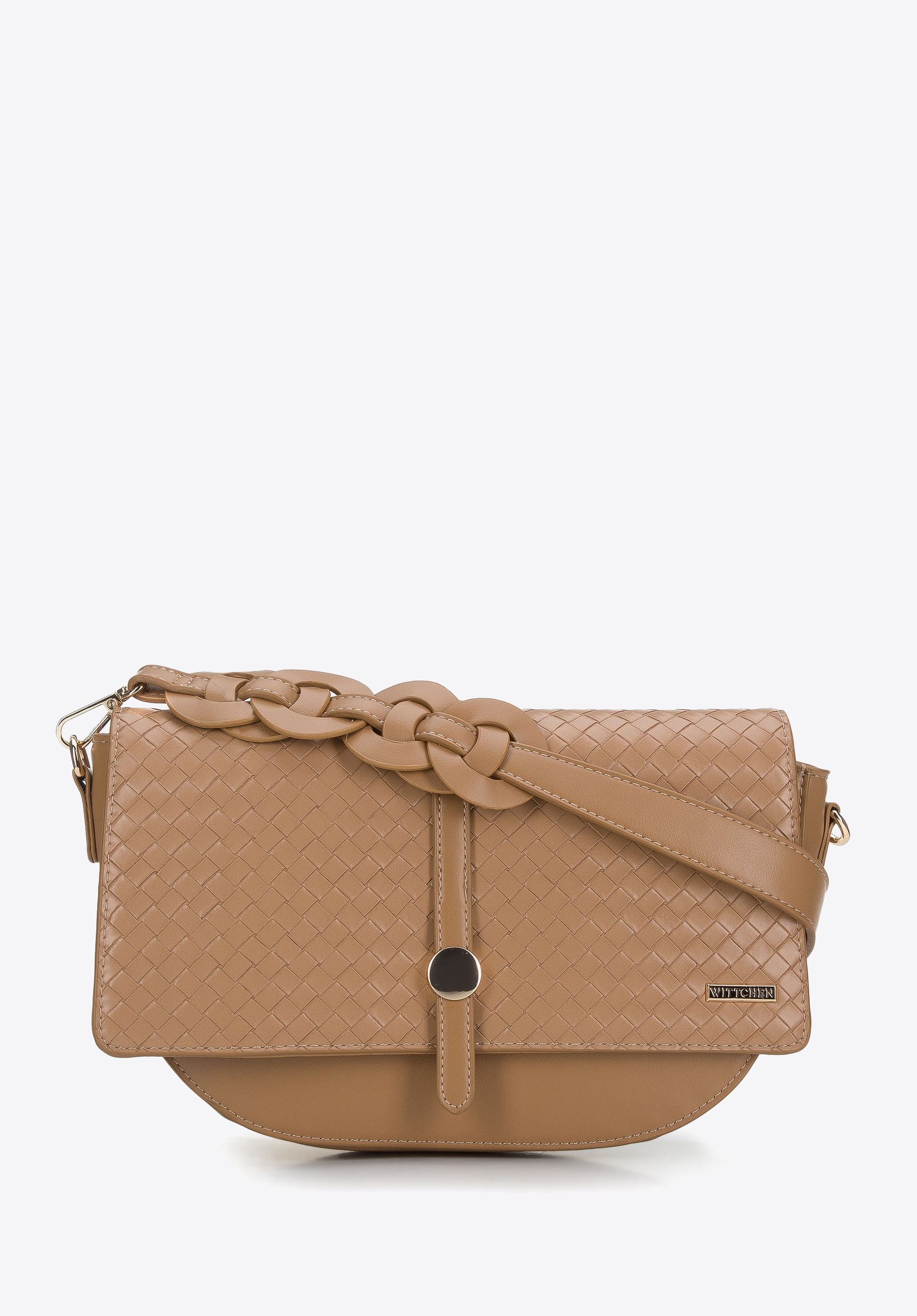 Torebka półksiężyc z plecionką