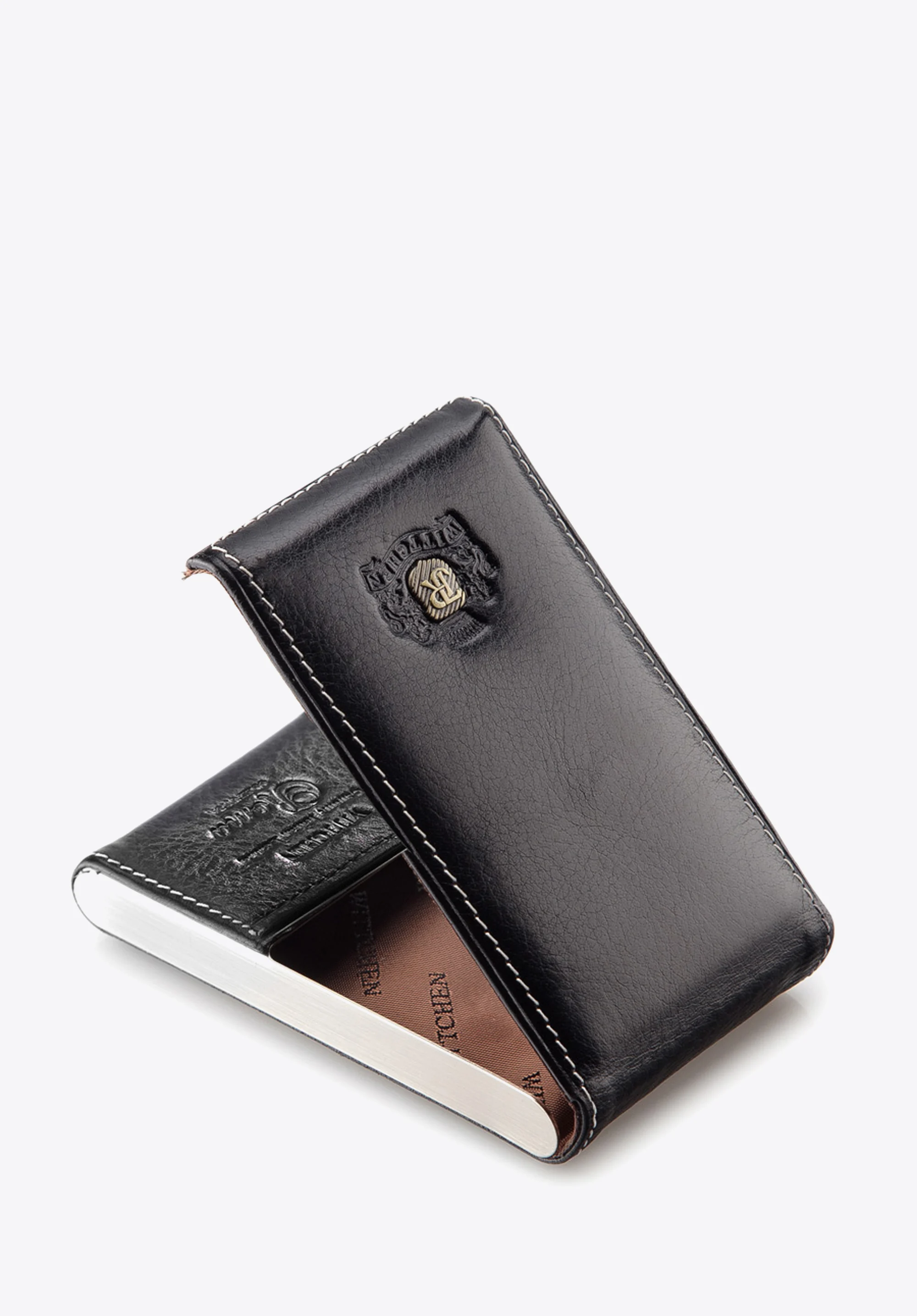 Etui na wizytówki ze skóry proste