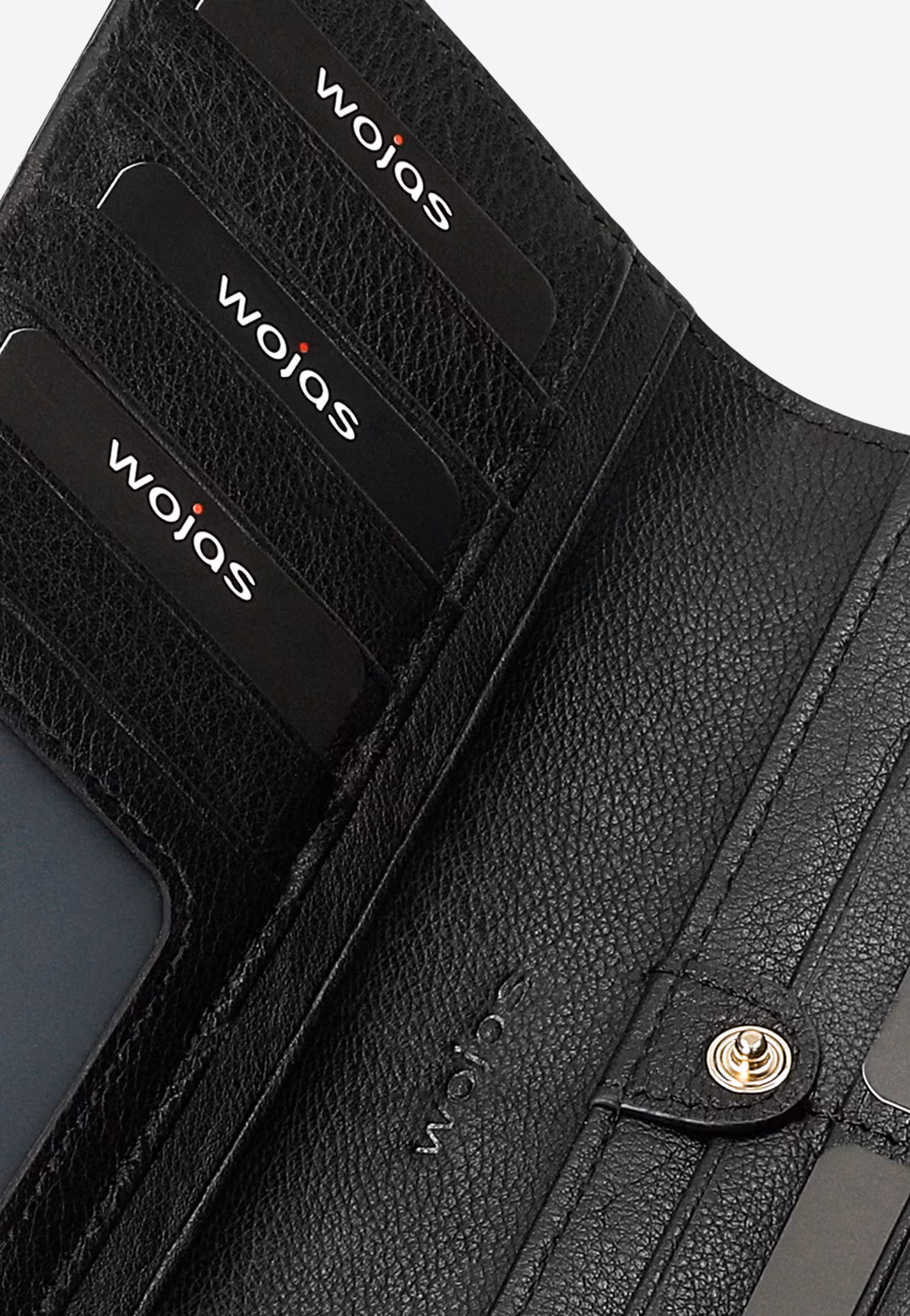 Duży lakierowany portfel damski w kolorze czarnym