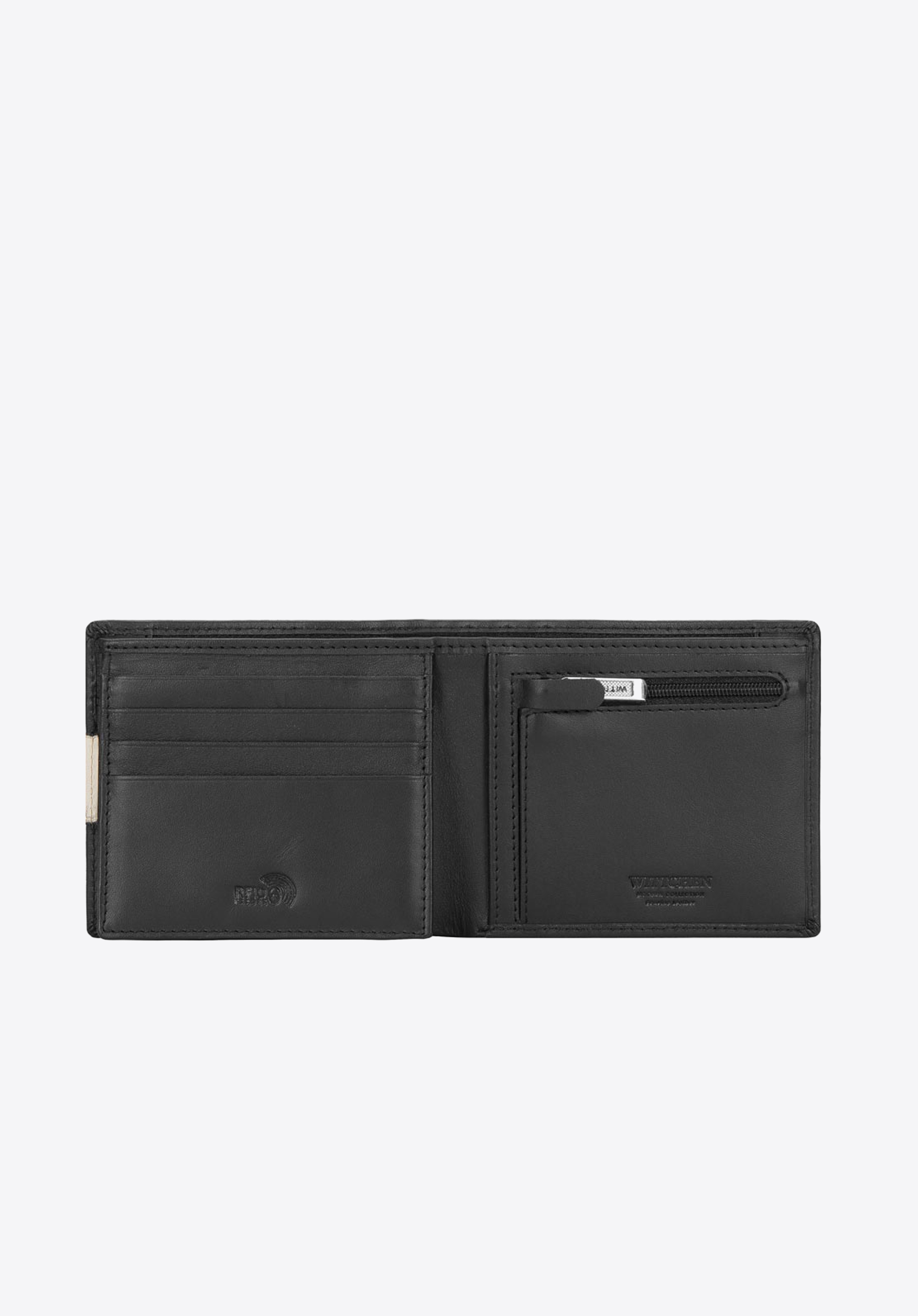 Portfel skórzany z naszywką z logo średni