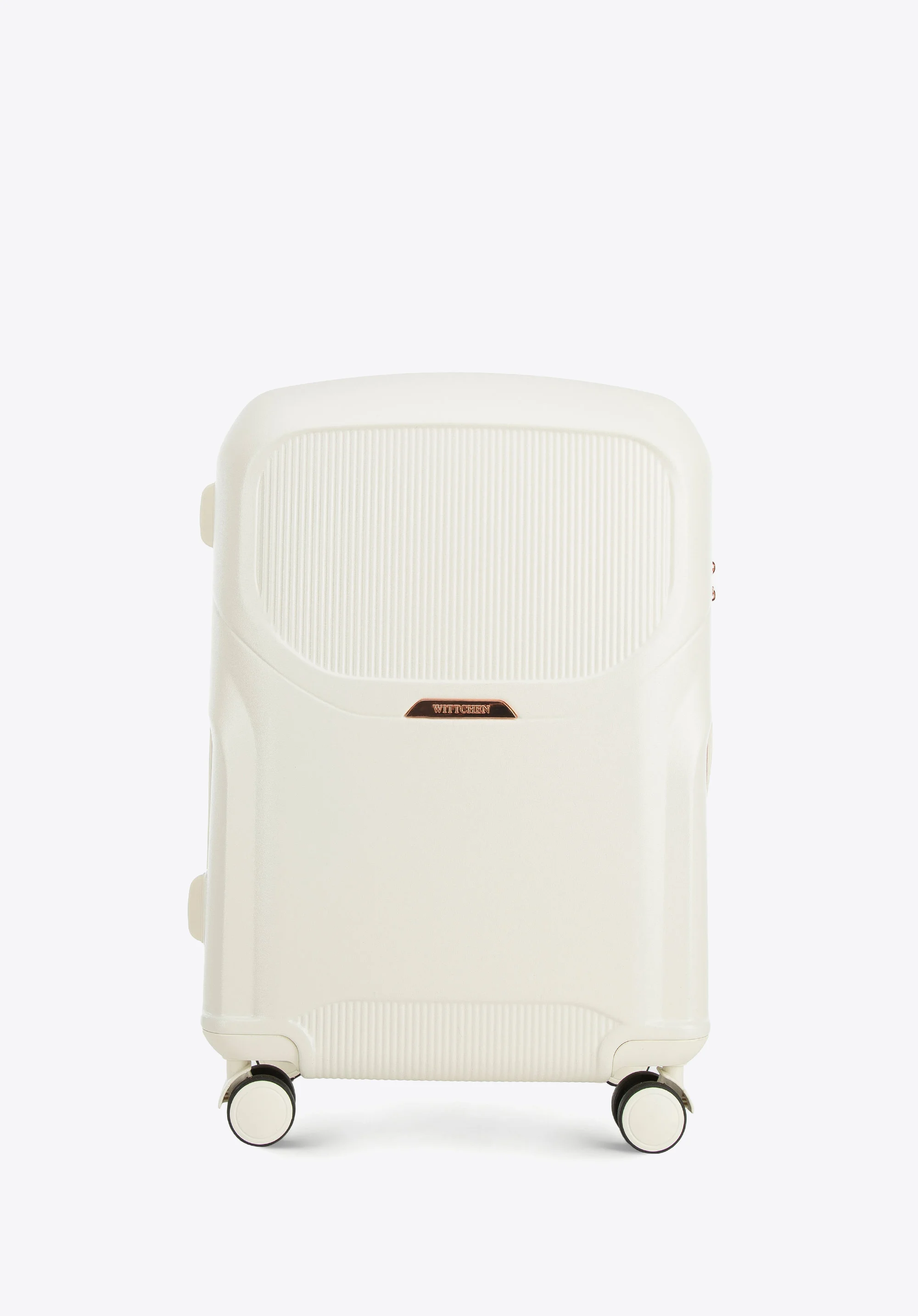 Walizka kabinowa z polikarbonu z suwakiem w kolorze różowego złota