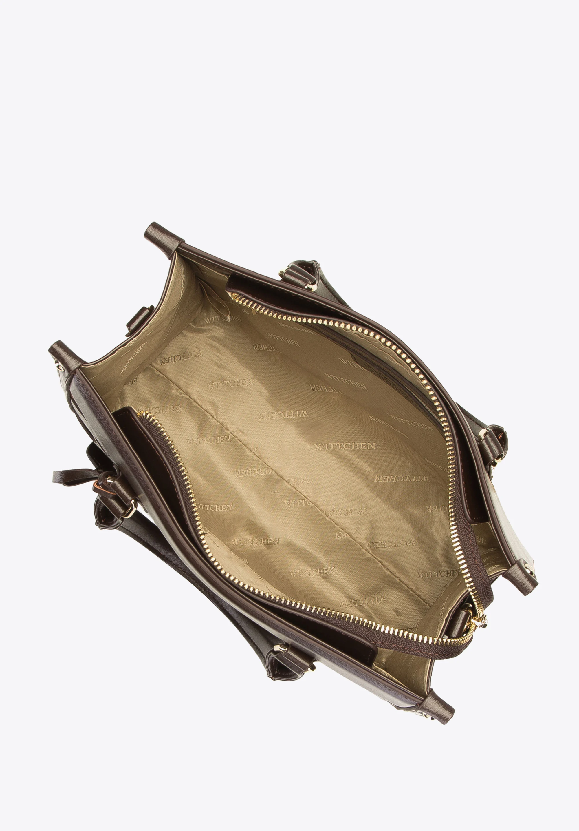 Kuferek ze skóry z plecionką