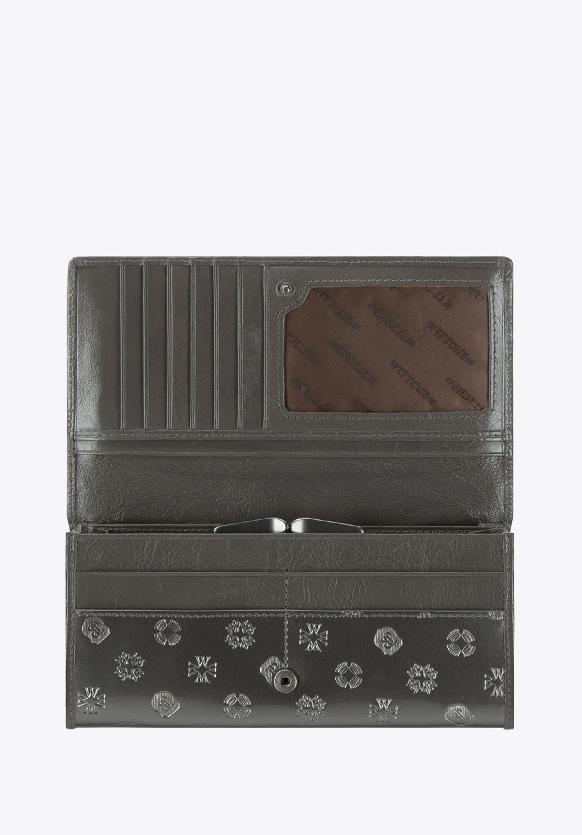 Damski portfel skórzany tłoczony w monogram