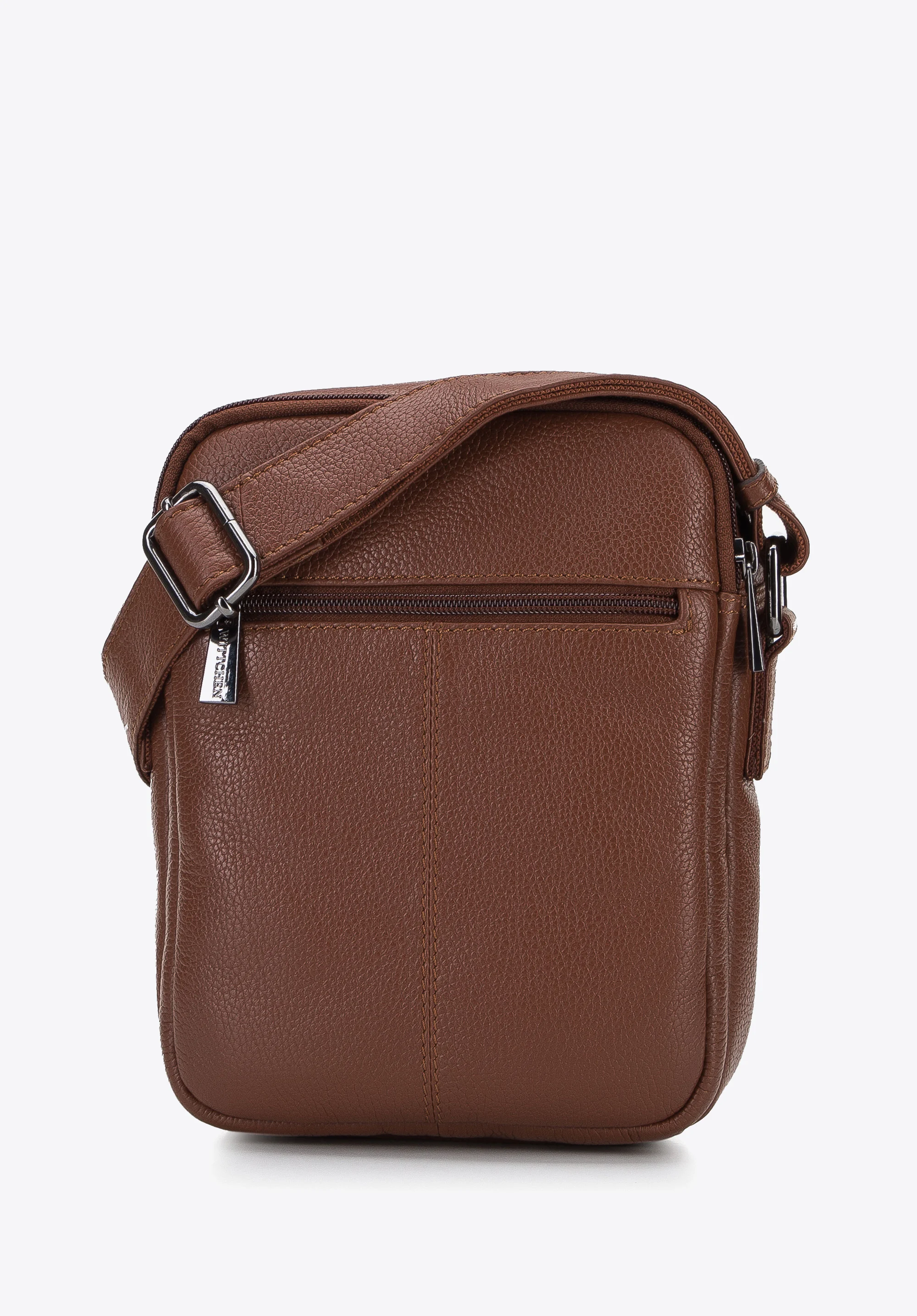 Męska listonoszka skórzana z pionowym paskiem