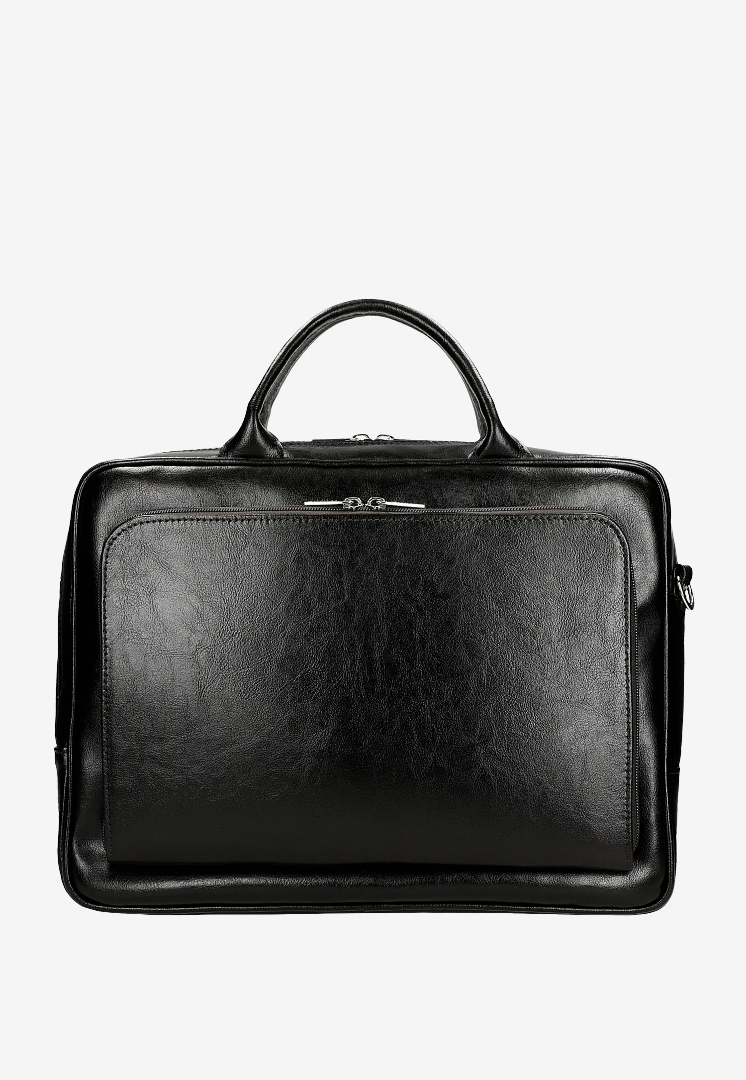 Duża ciemnobrązowa torba męska z dwoiny foliowanej