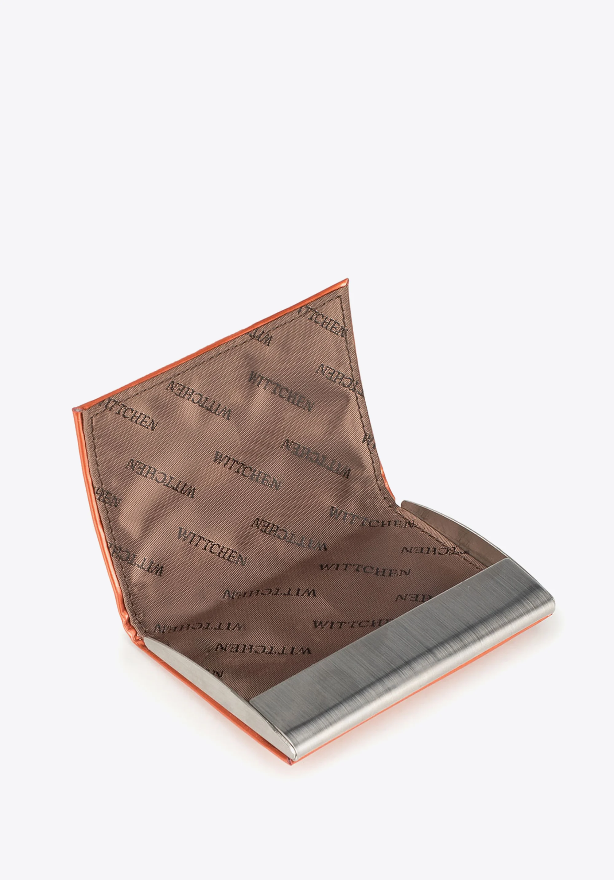 Etui na wizytówki ze skóry lakierowanej