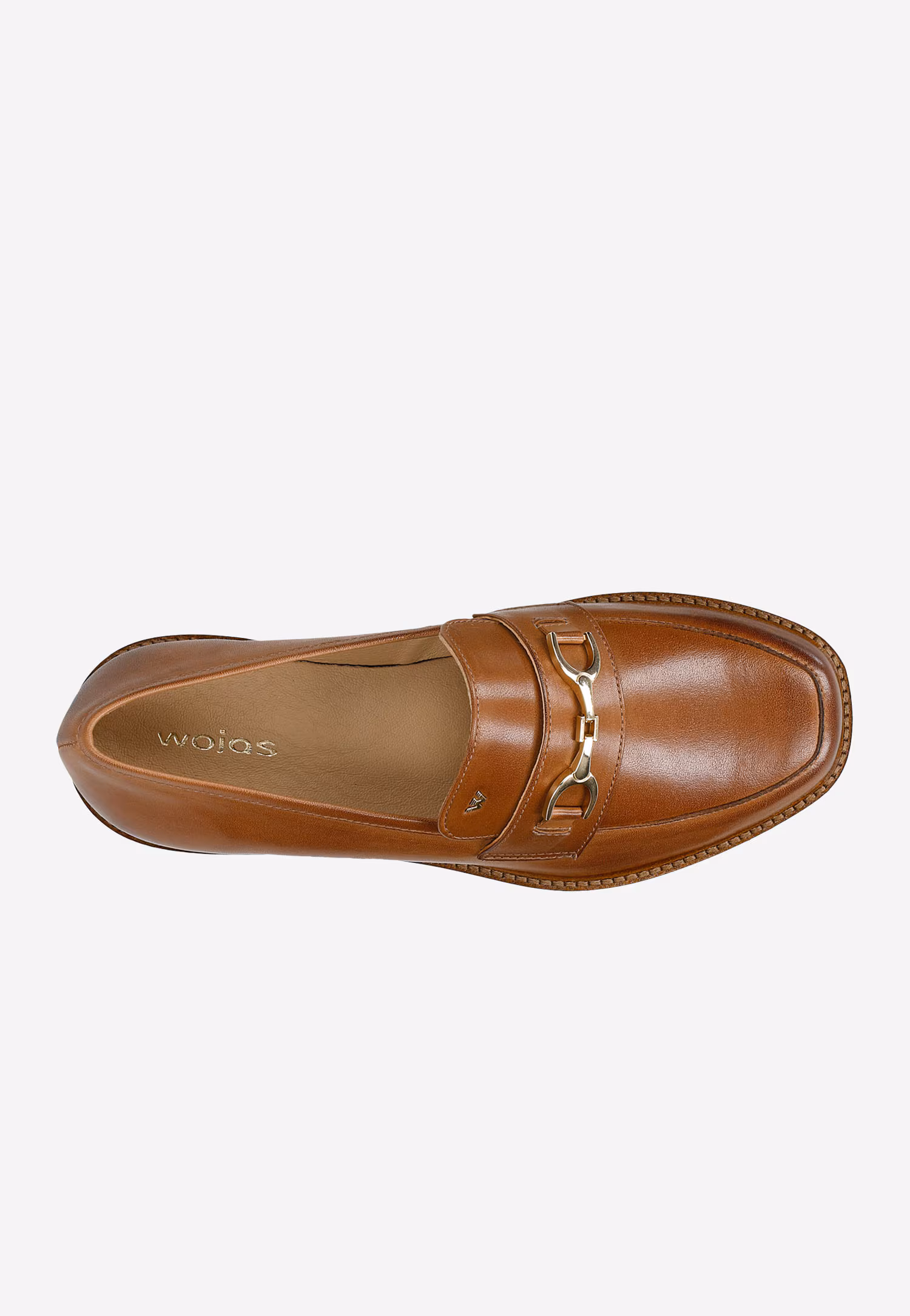 Eleganckie jasnobrązowe mokasyny ze skóry licowej