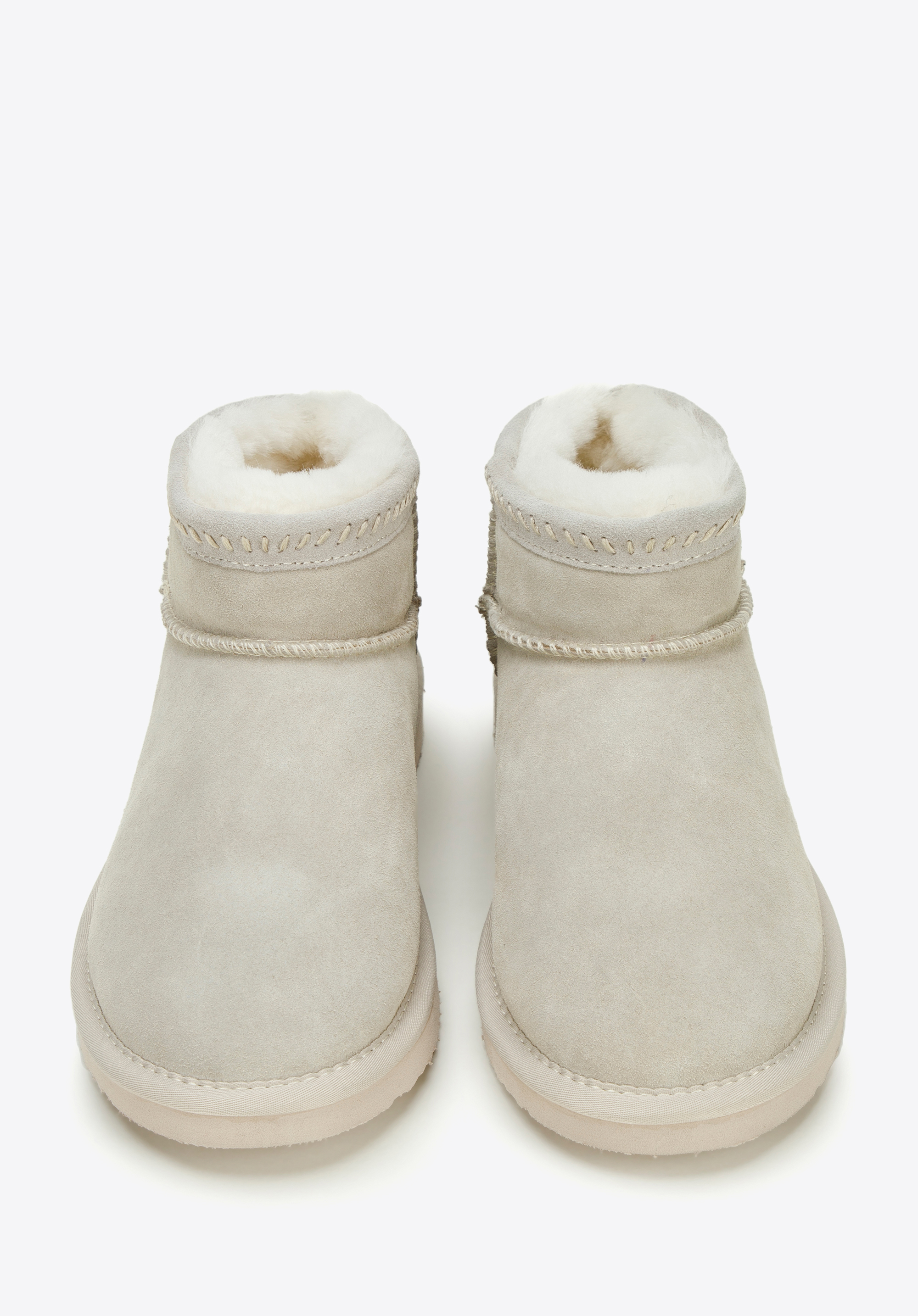 Damskie botki zamszowe z wełną