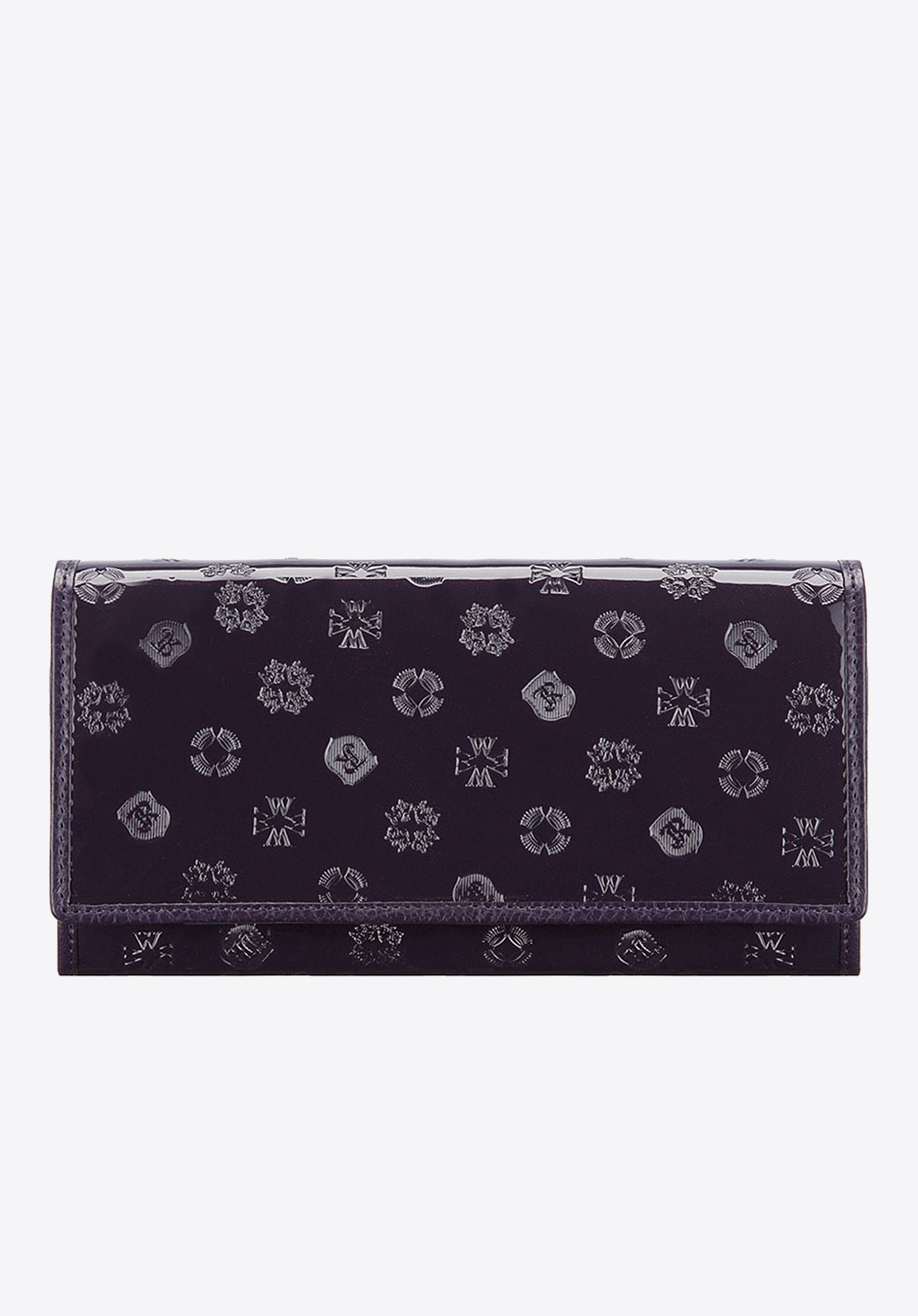 Damski portfel skórzany lakierowany z monogramem