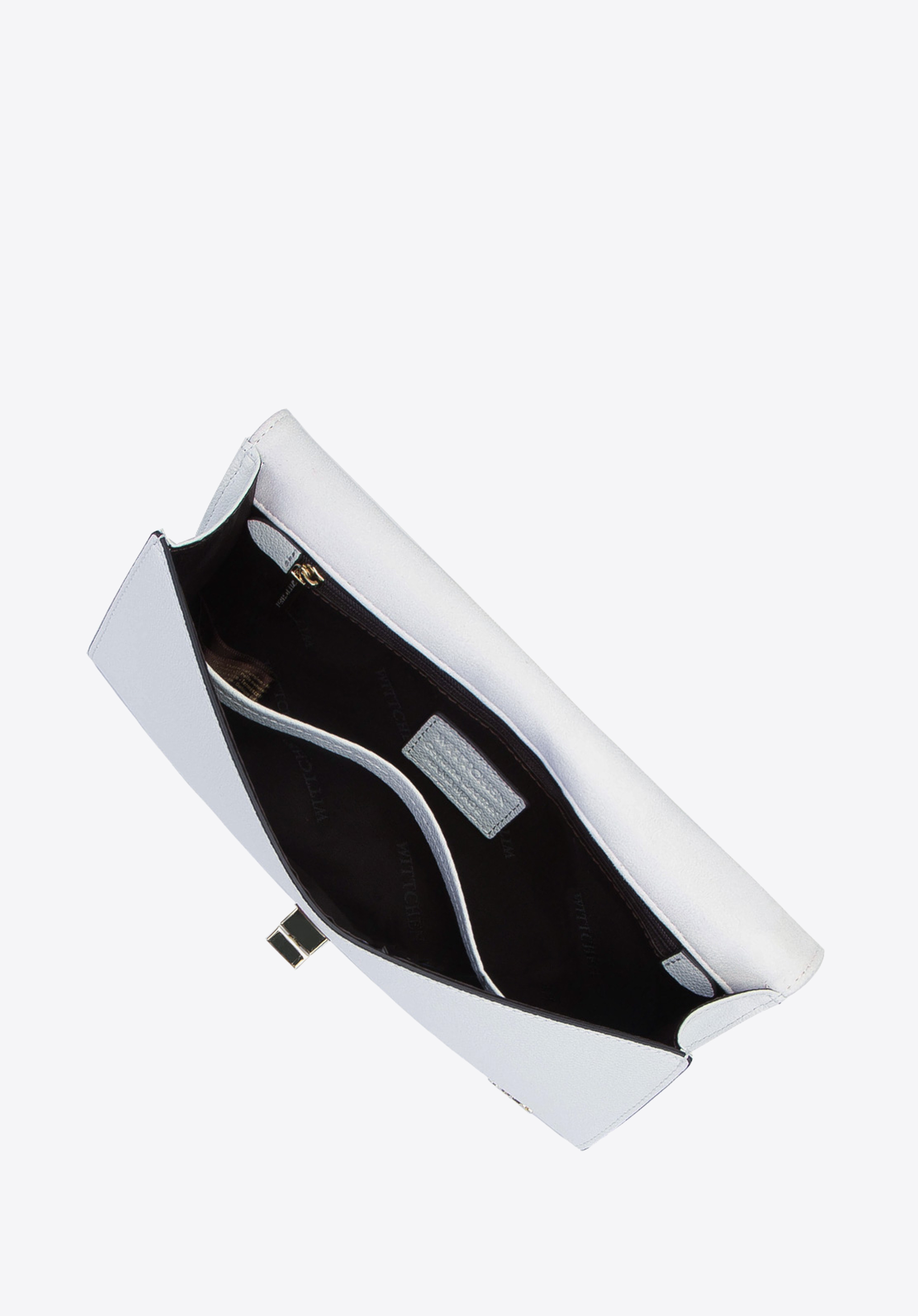 Kopertówka skórzana prosta z łańcuszkiem