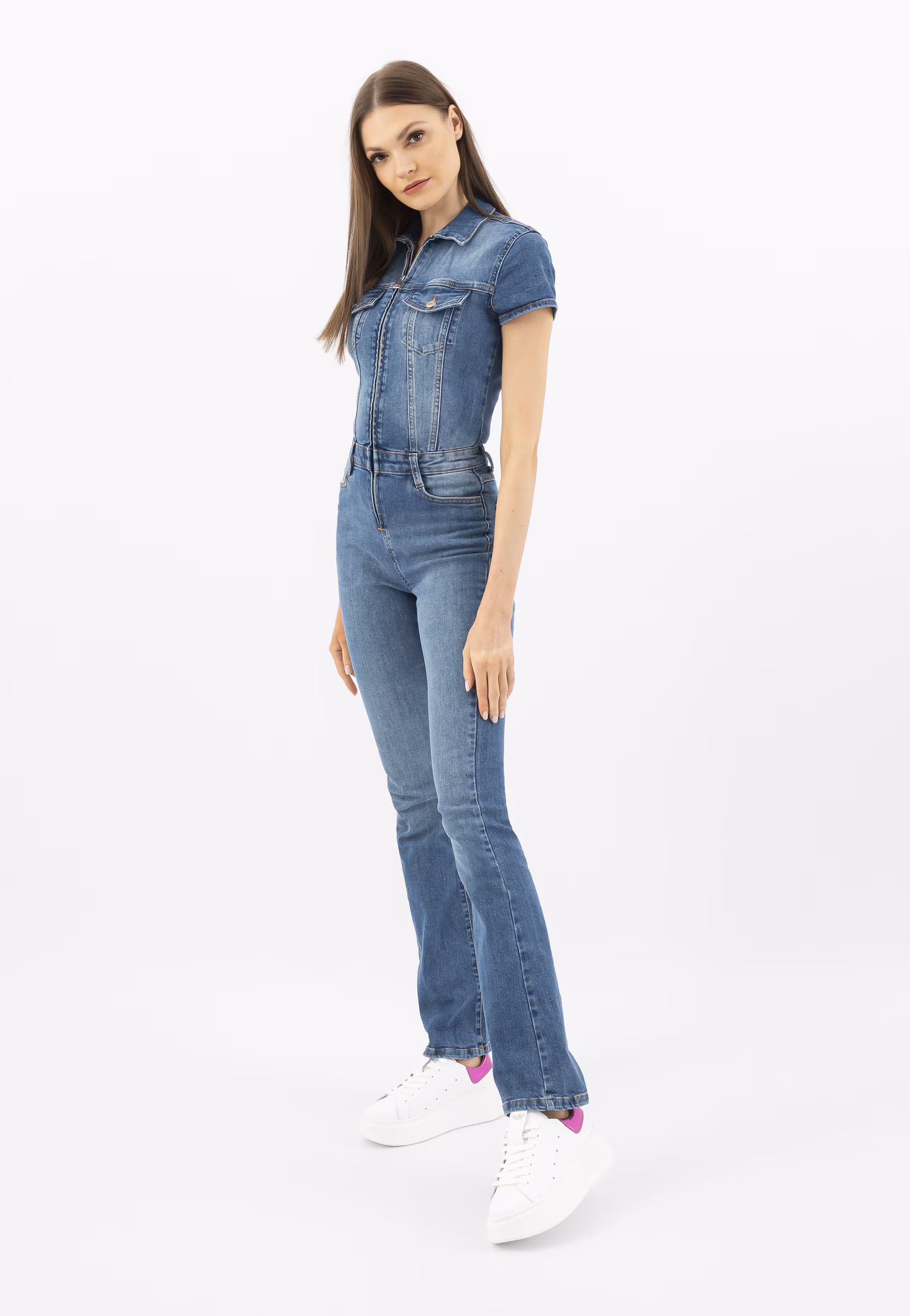 Lekkie białe trampki na flatformie