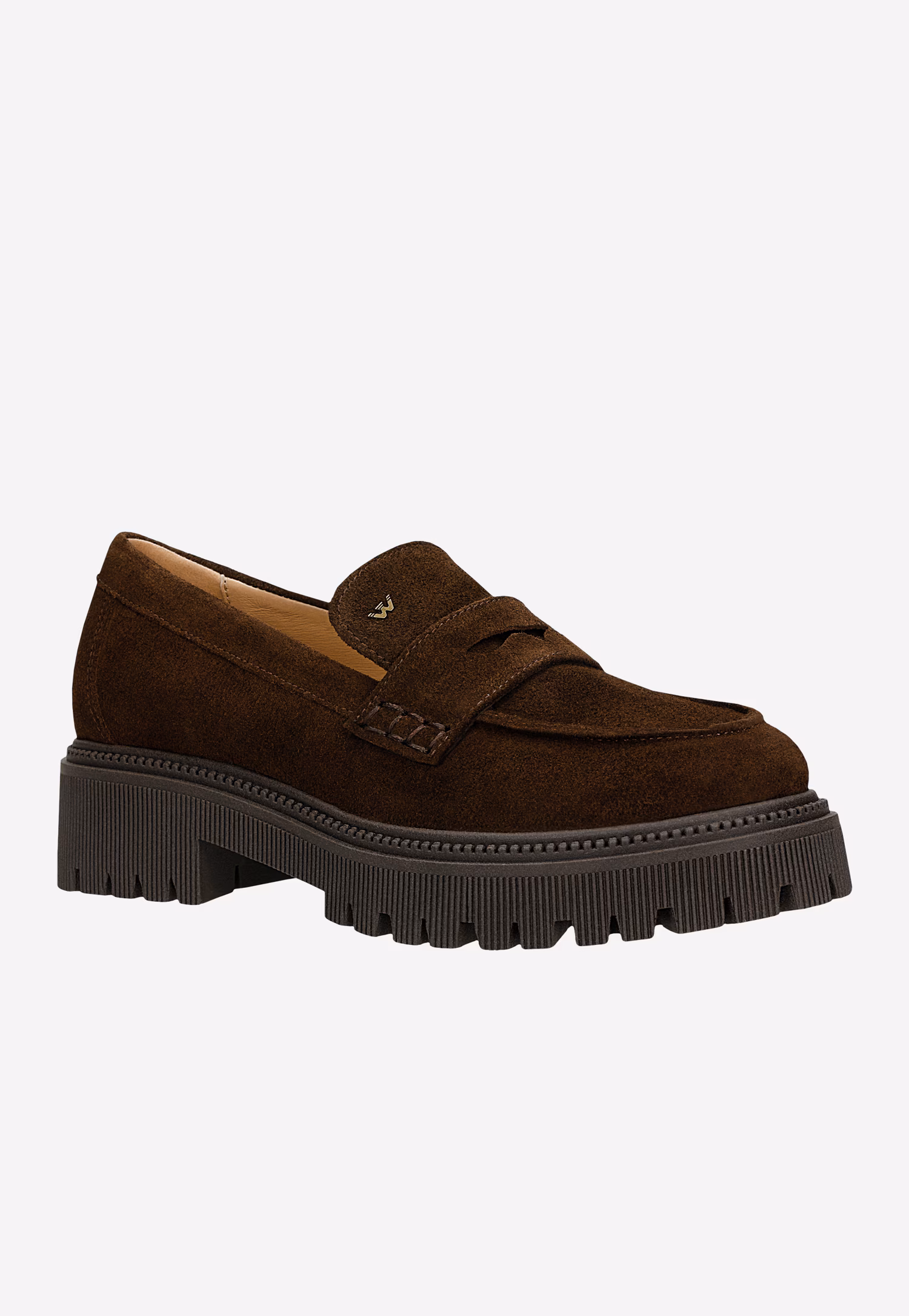Brązowe mokasyny na masywnej podeszwie