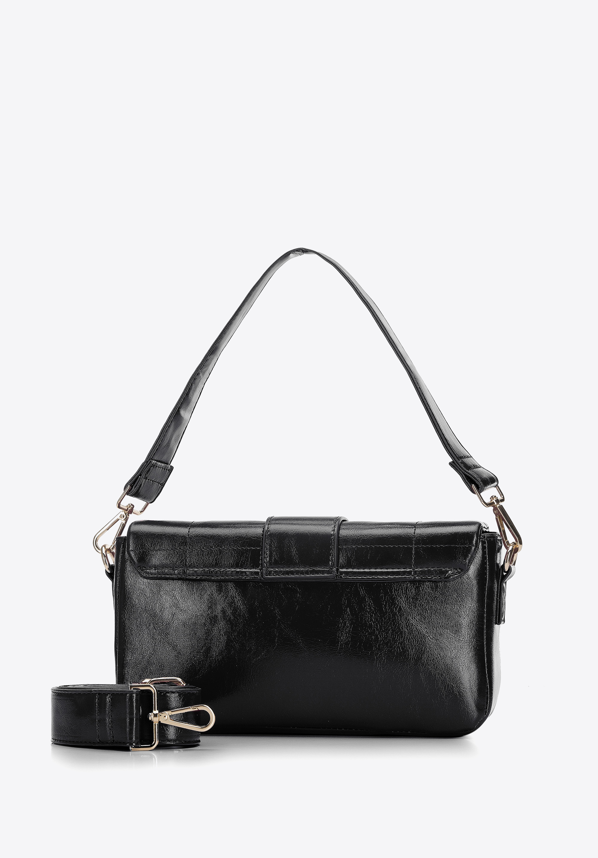 Damska torebka z błyszczącej pikowanej ekoskóry