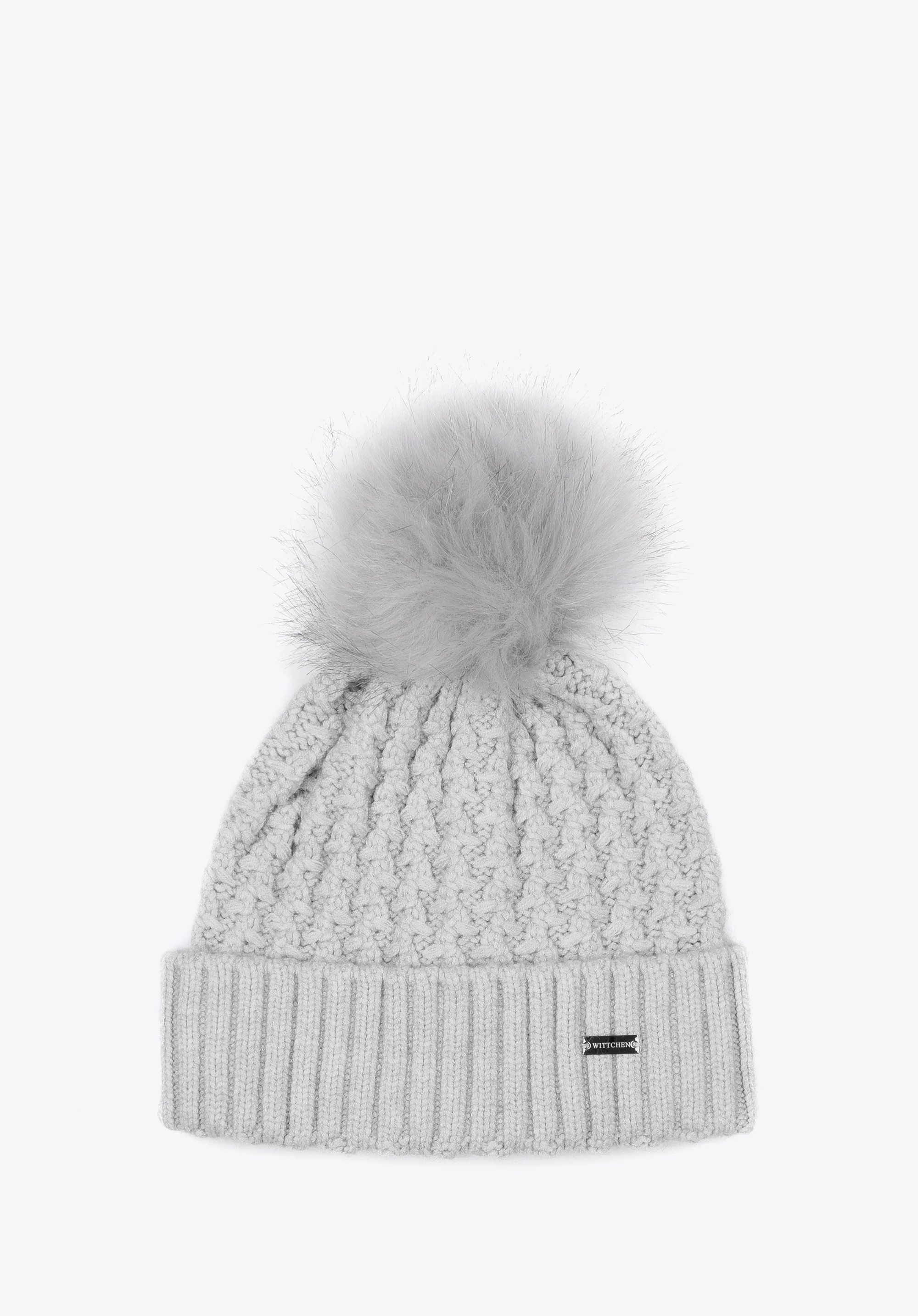 Damska czapka o splocie w drobny wzór