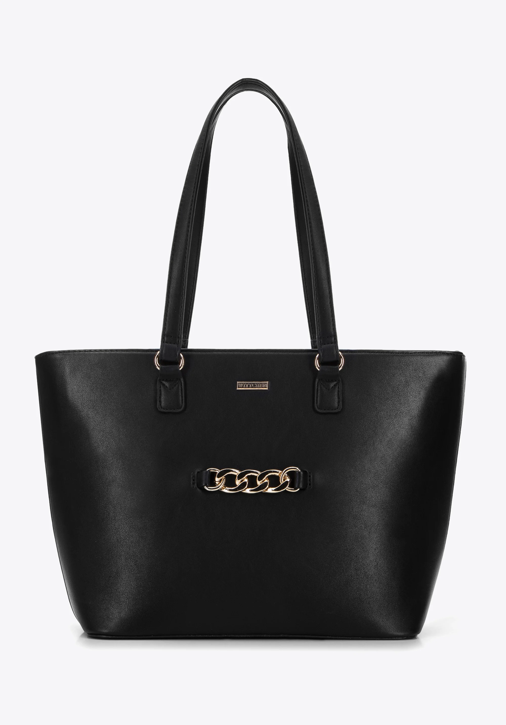 Damska shopperka z łańcuchem na przodzie