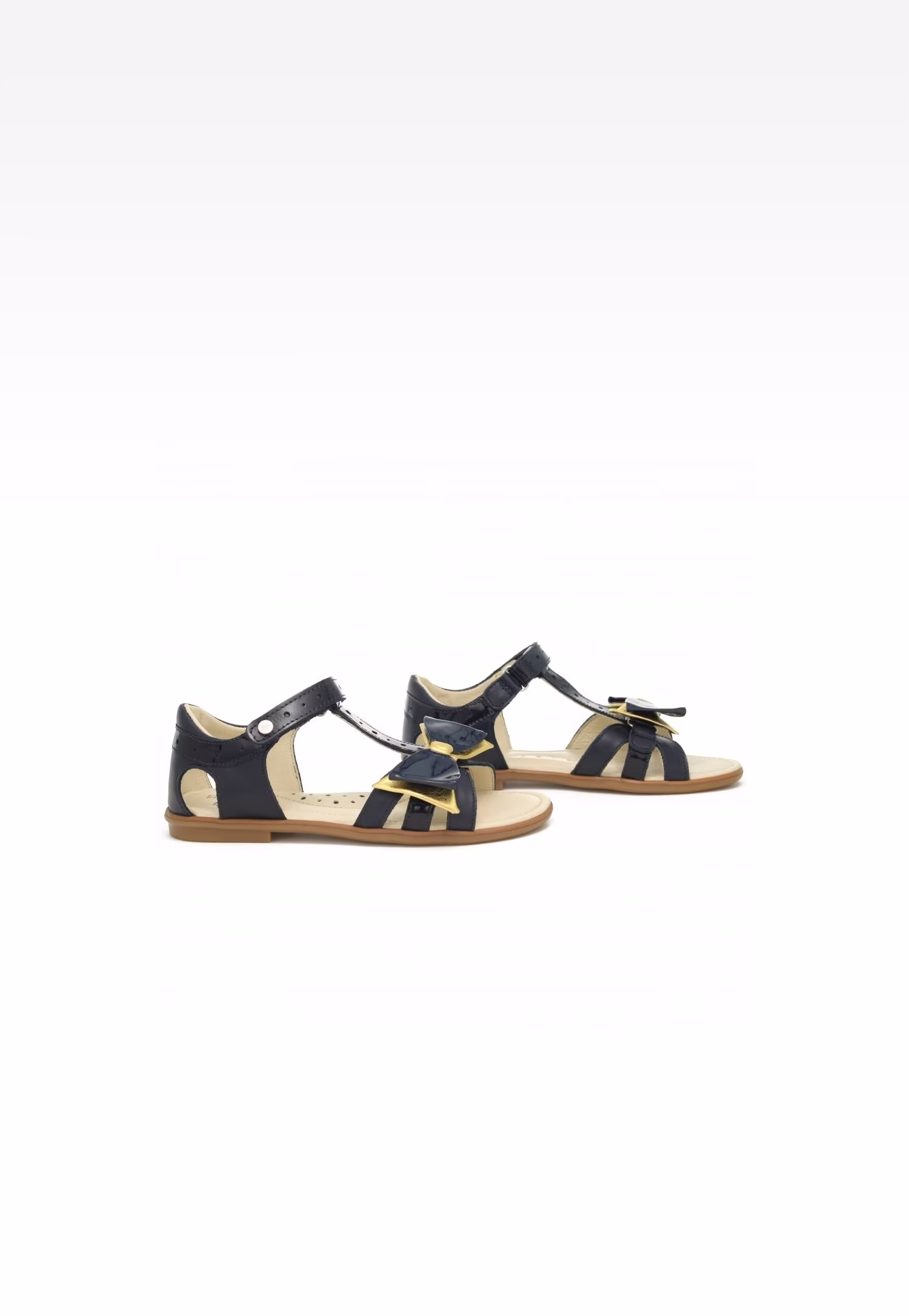 Sandały BARTEK 16182027 II, dla dziewcząt, granatowo-złoty
