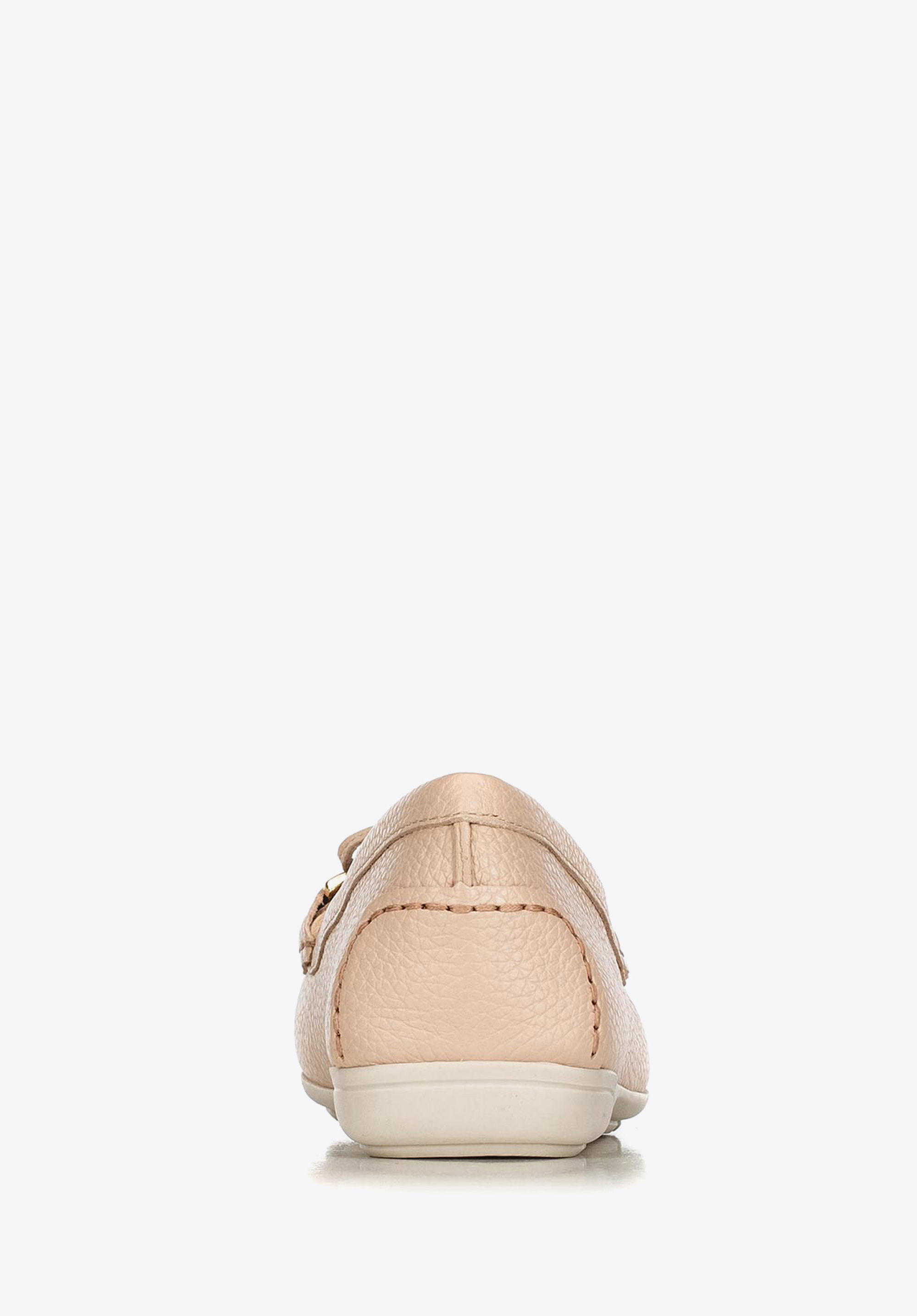 Damskie mokasyny skórzane z kokardką