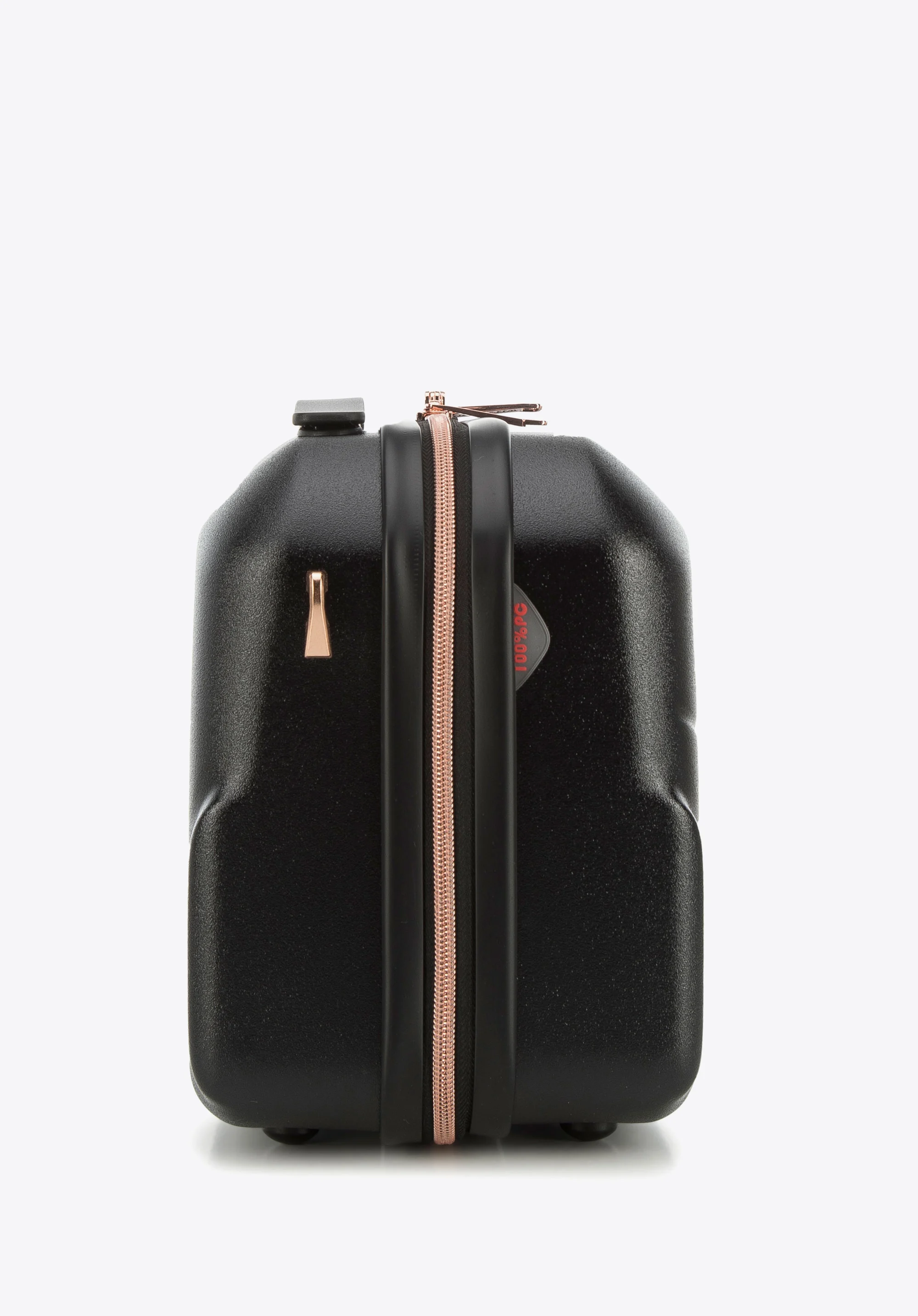 Walizka kabinowa z polikarbonu z suwakiem w kolorze różowego złota