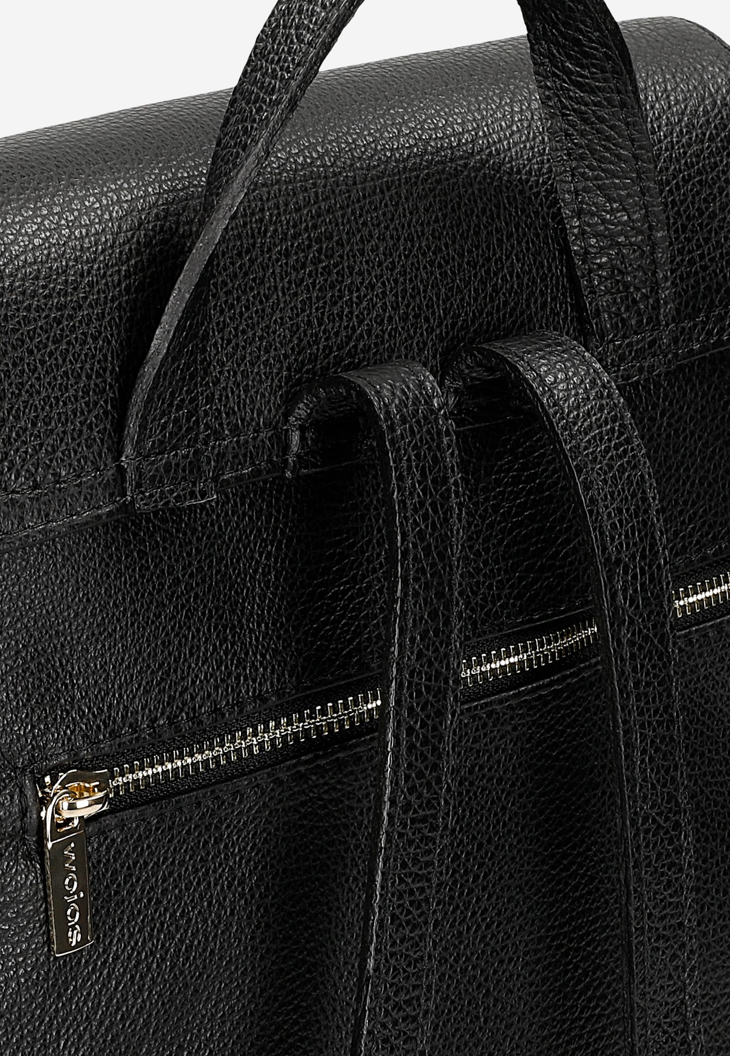 Czarny skórzany plecak miejski