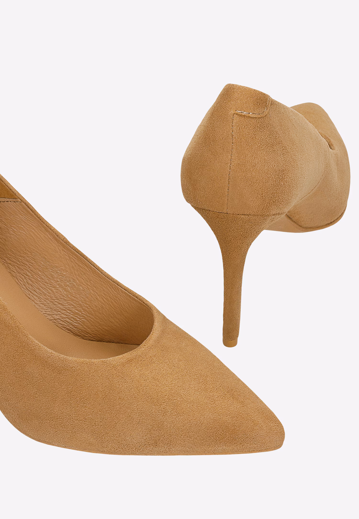 Beżowe klasyczne czółenka ze skóry licowej