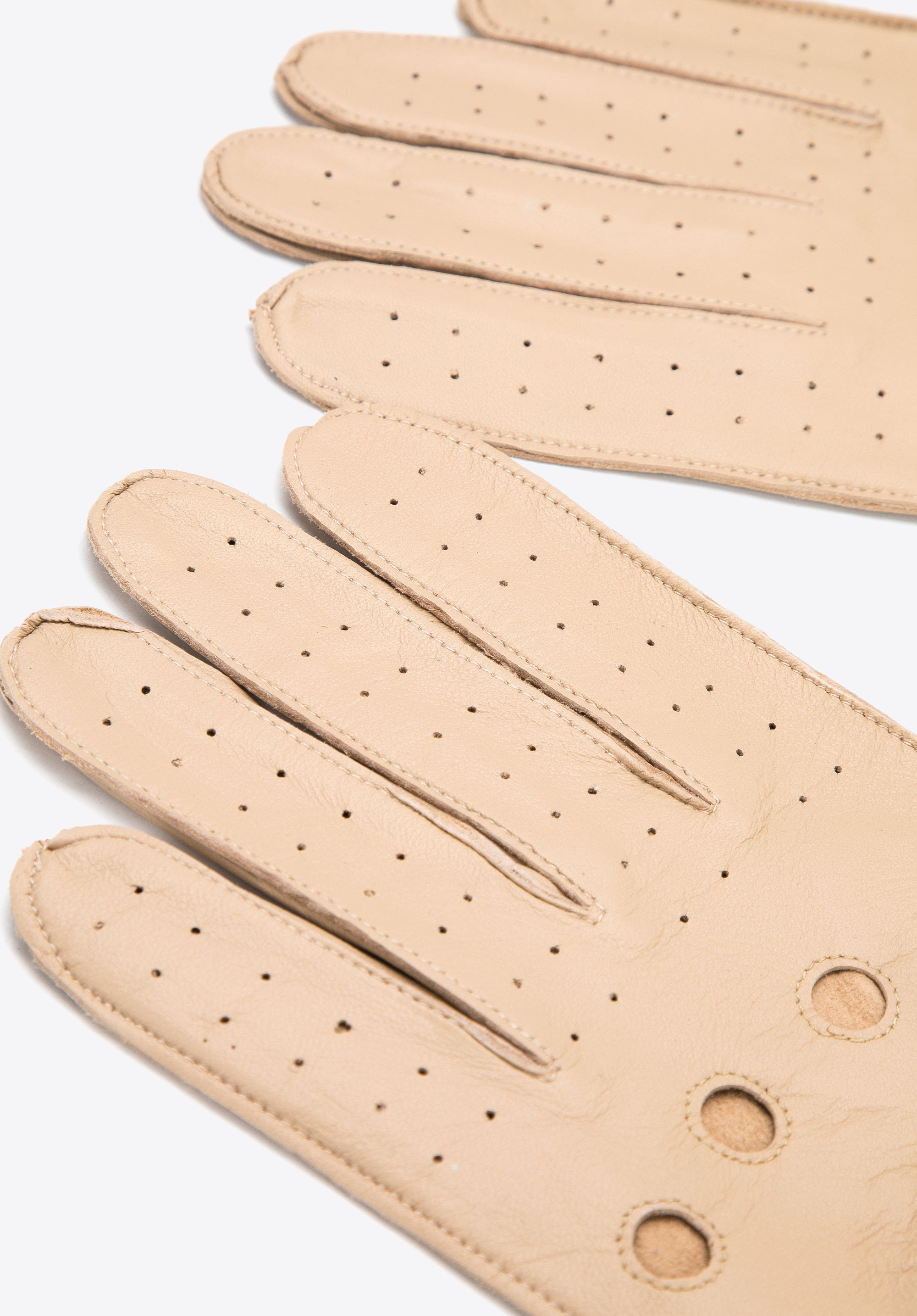 Męskie rękawiczki skórzane samochodowe