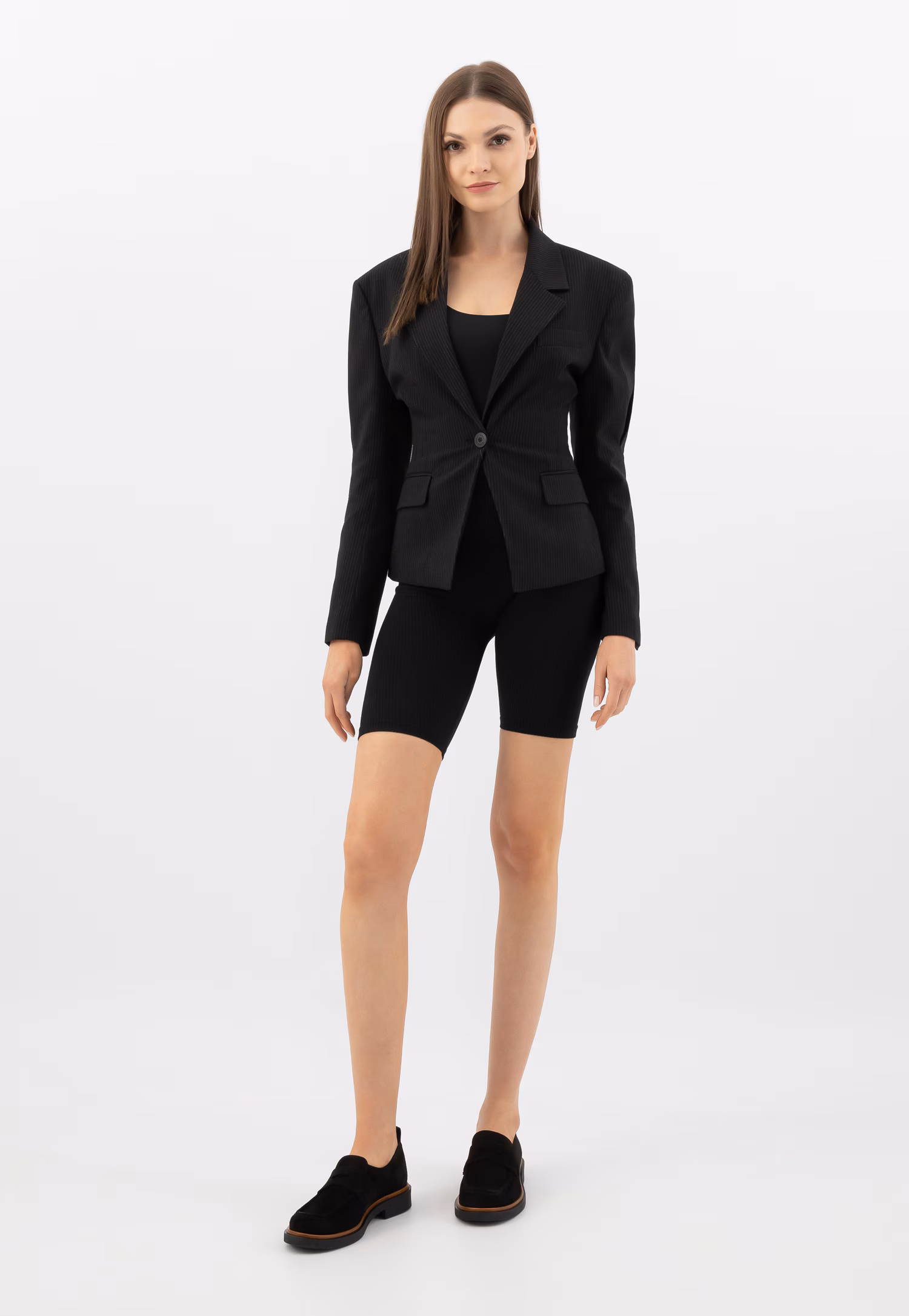 Czarne mokasyny damskie penny loafers w stylu casual