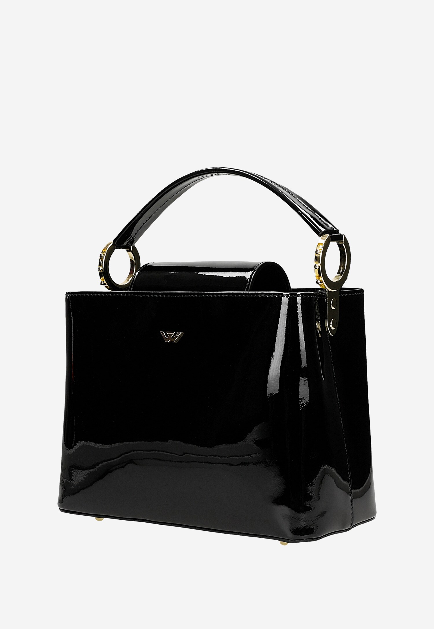 Elegancki kuferek czarny lakierowany