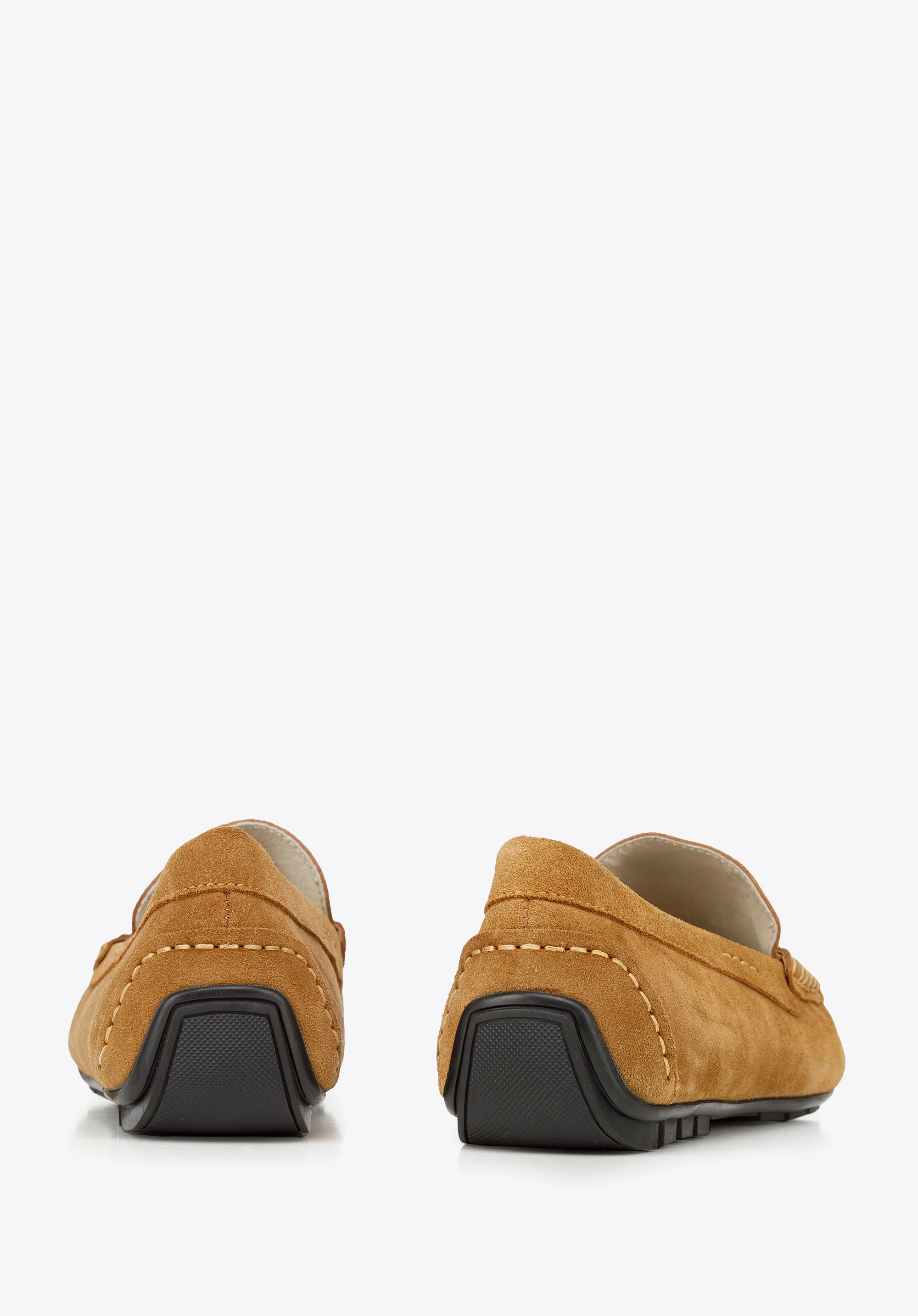 Męskie mokasyny pensówki zamszowe na giętkiej podeszwie