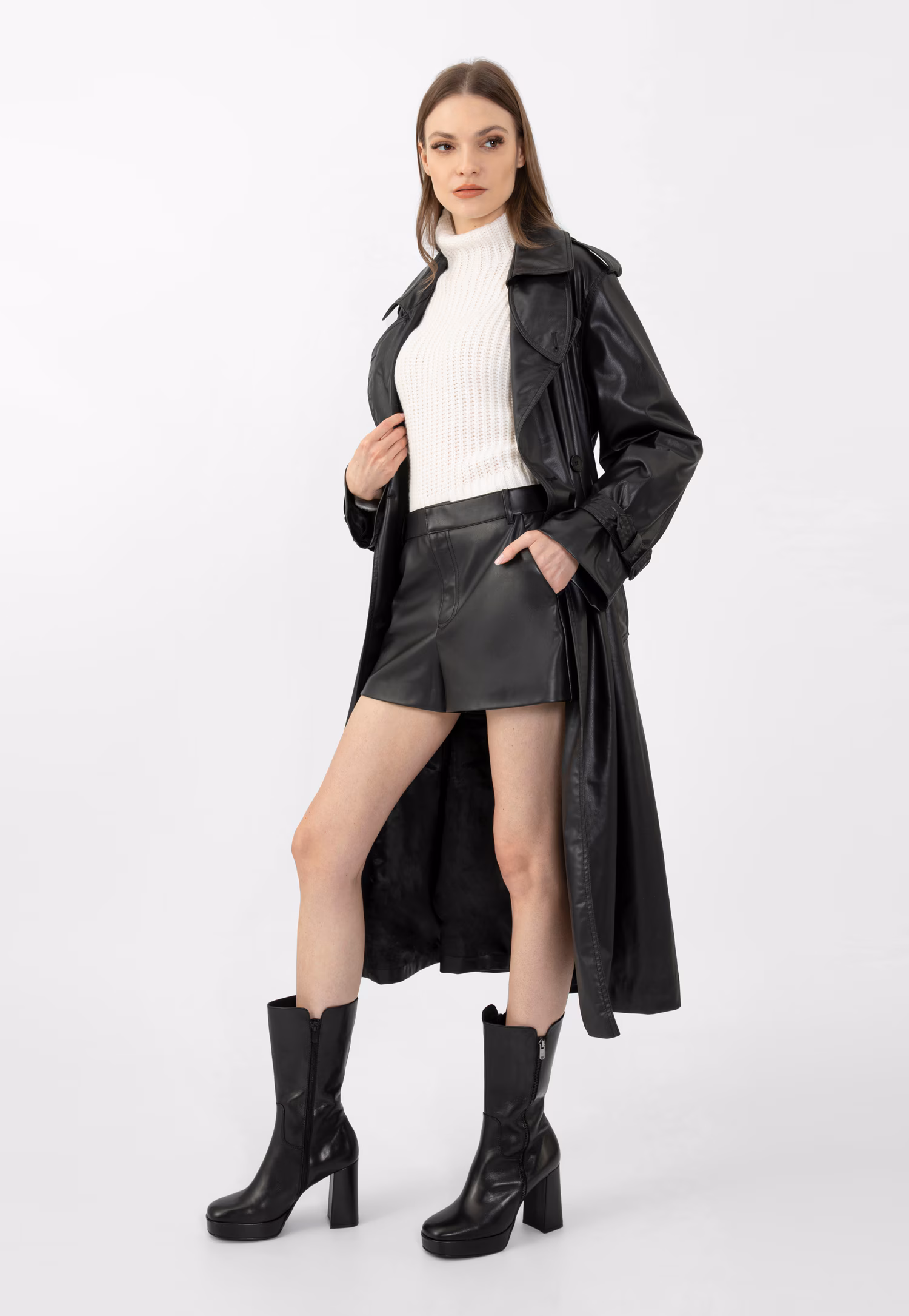 Czarne botki damskie na wysokim obcasie