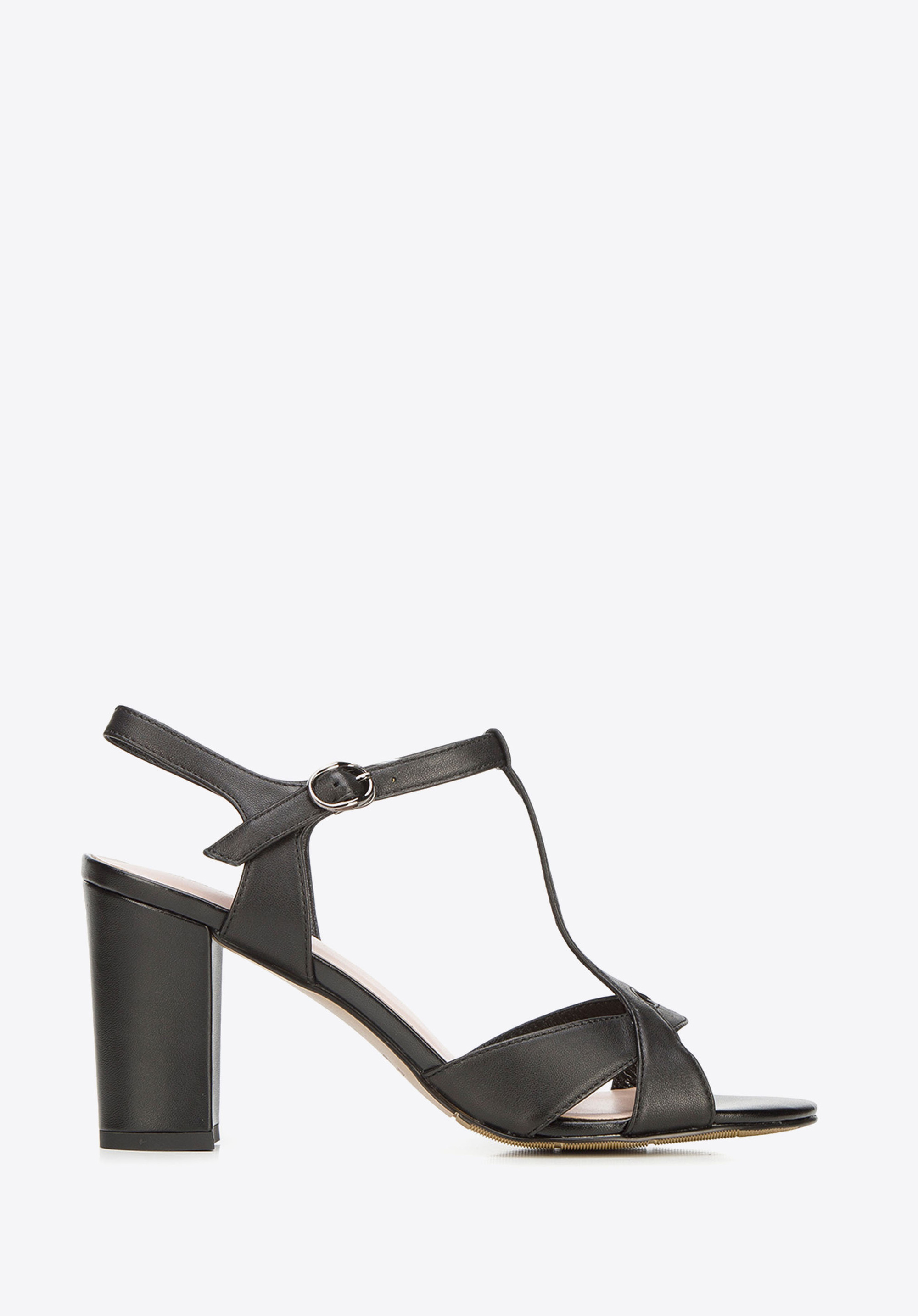 Damskie sandały ze skóry na słupku