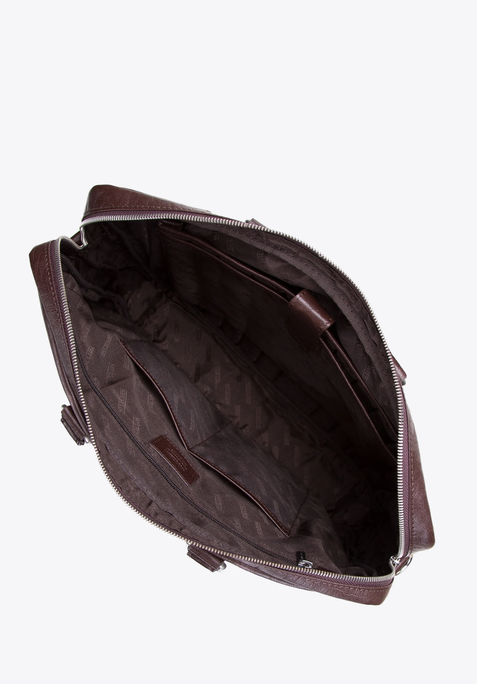 Męska torba na laptopa 17” skórzana z wypukłą kieszenią z przodu