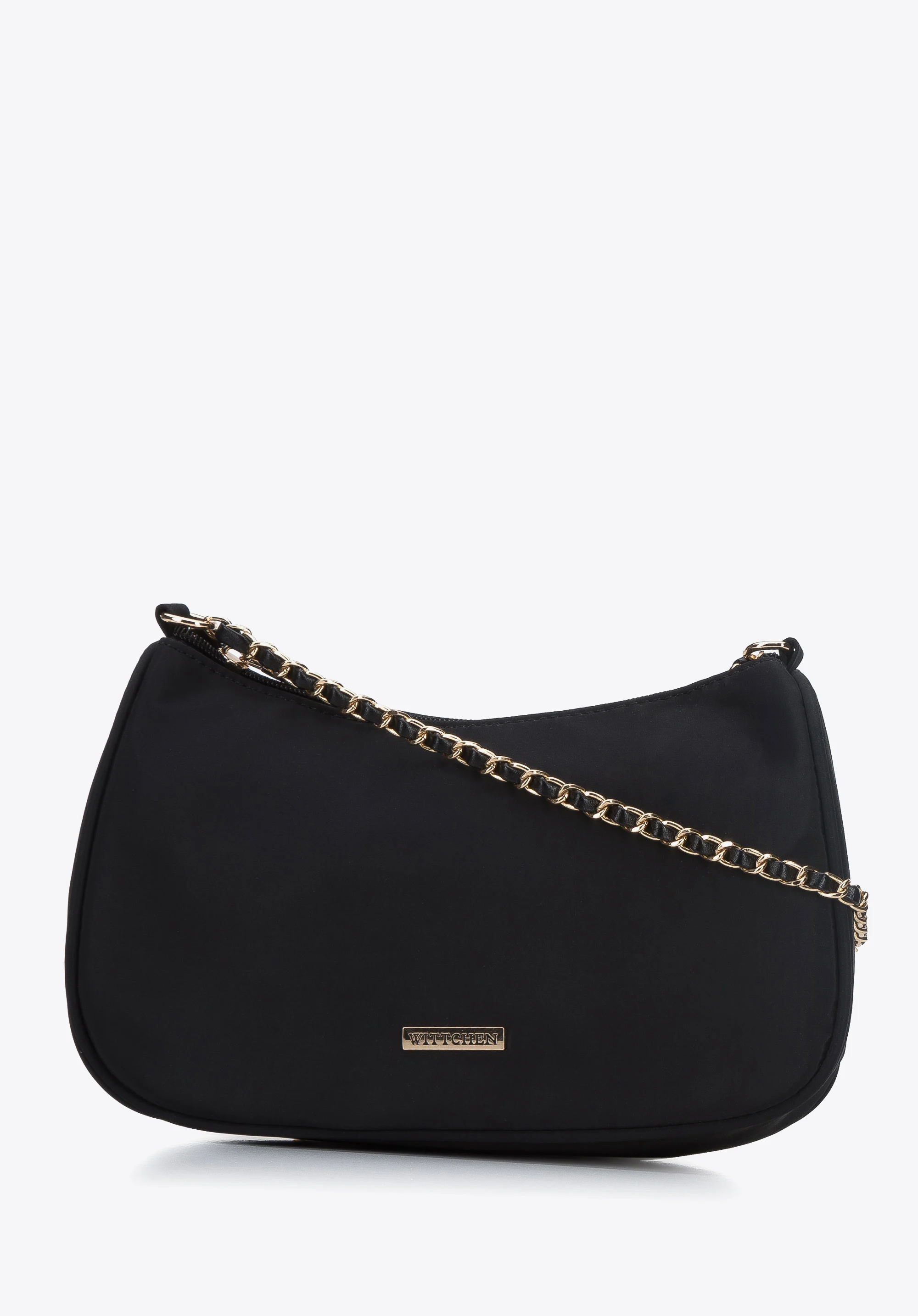 Damska torebka bagietka z nylonu na łańcuszku