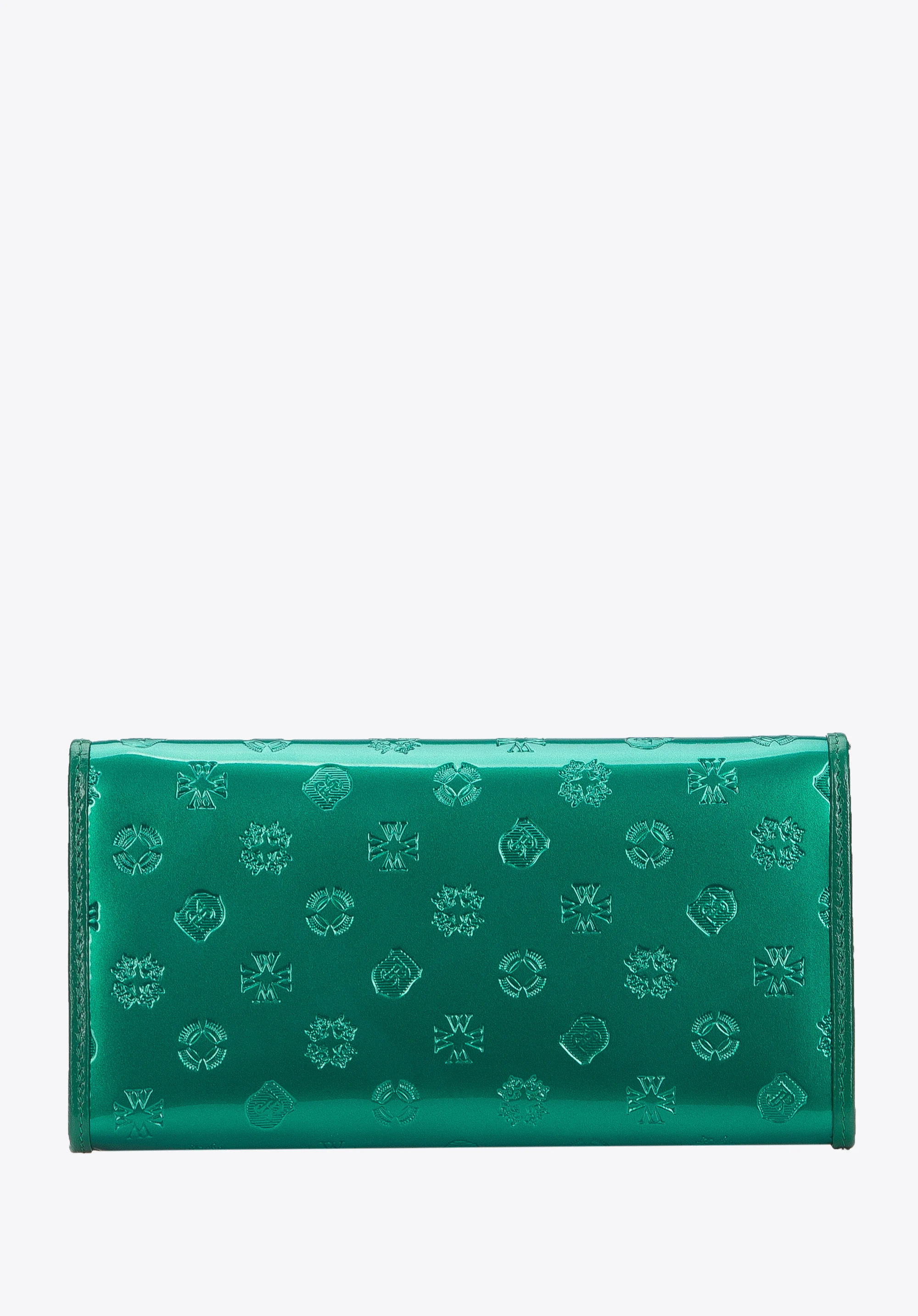 Damski portfel skórzany lakierowany z monogramem