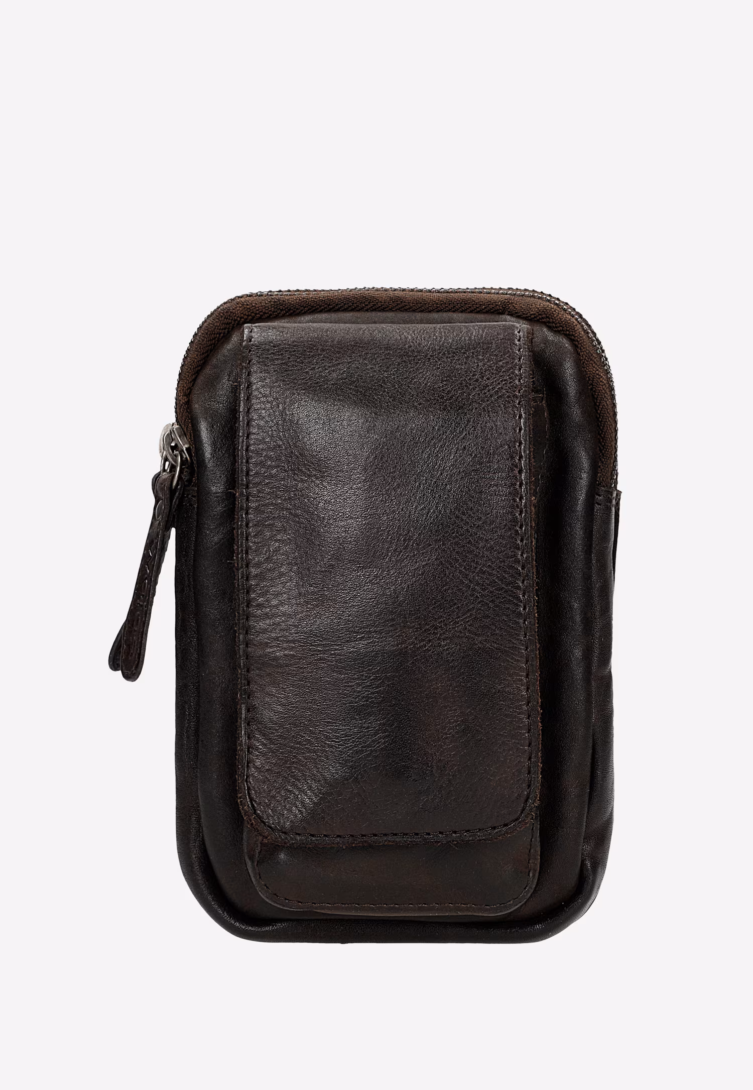 Mała czarna torba męska ze skóry licowej