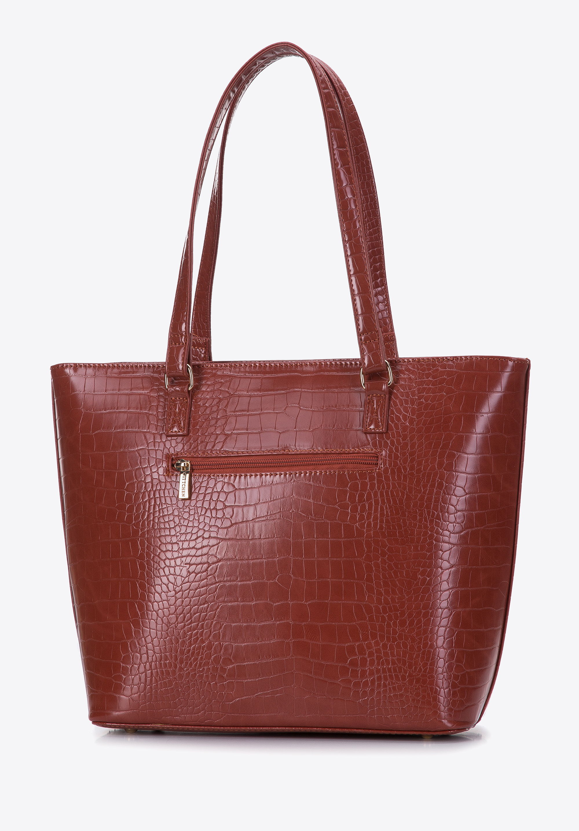 Torebka shopperka z ekoskóry o fakturze croco