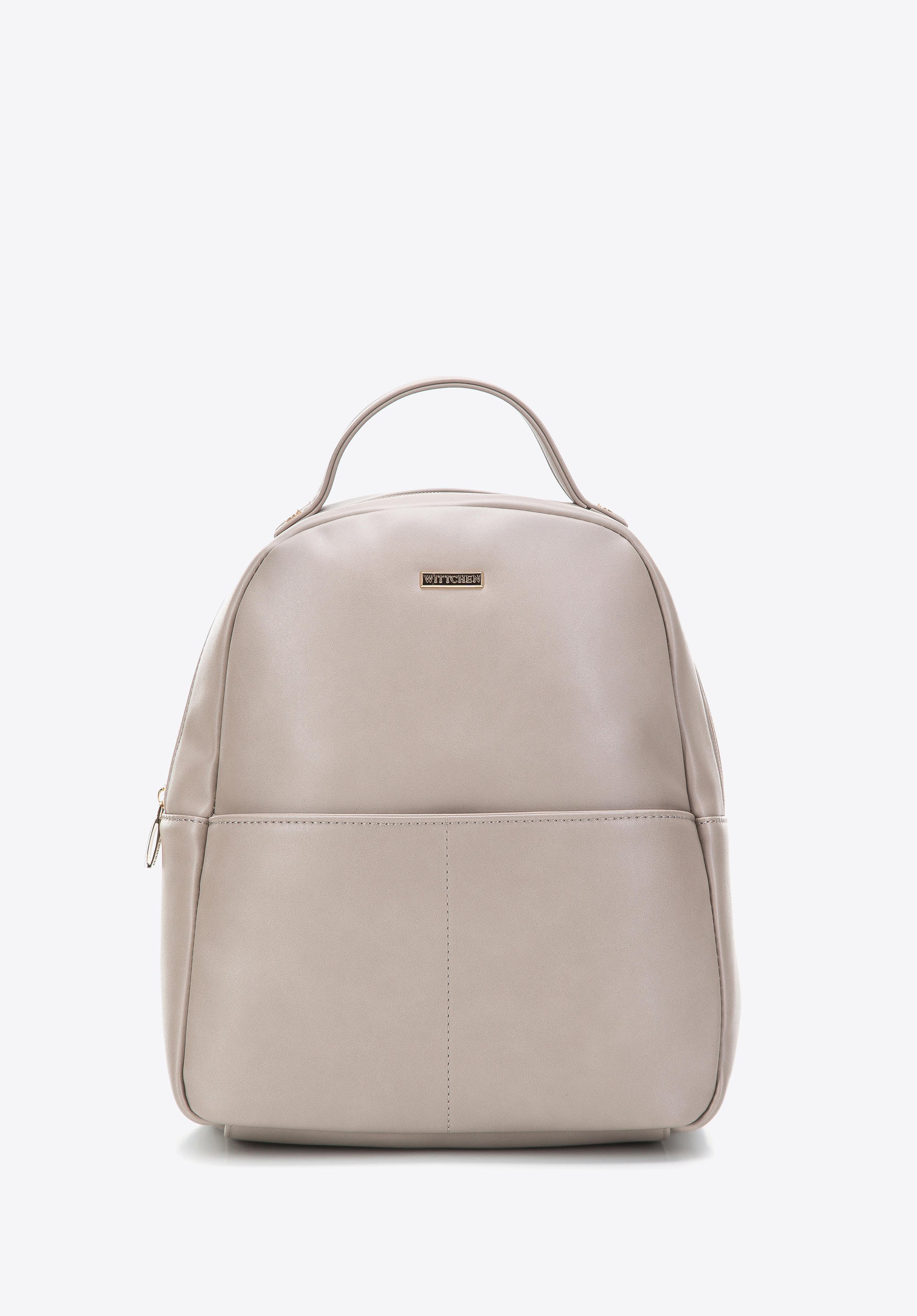 Damski plecak z ekoskóry z obszytą kieszenią z przodu