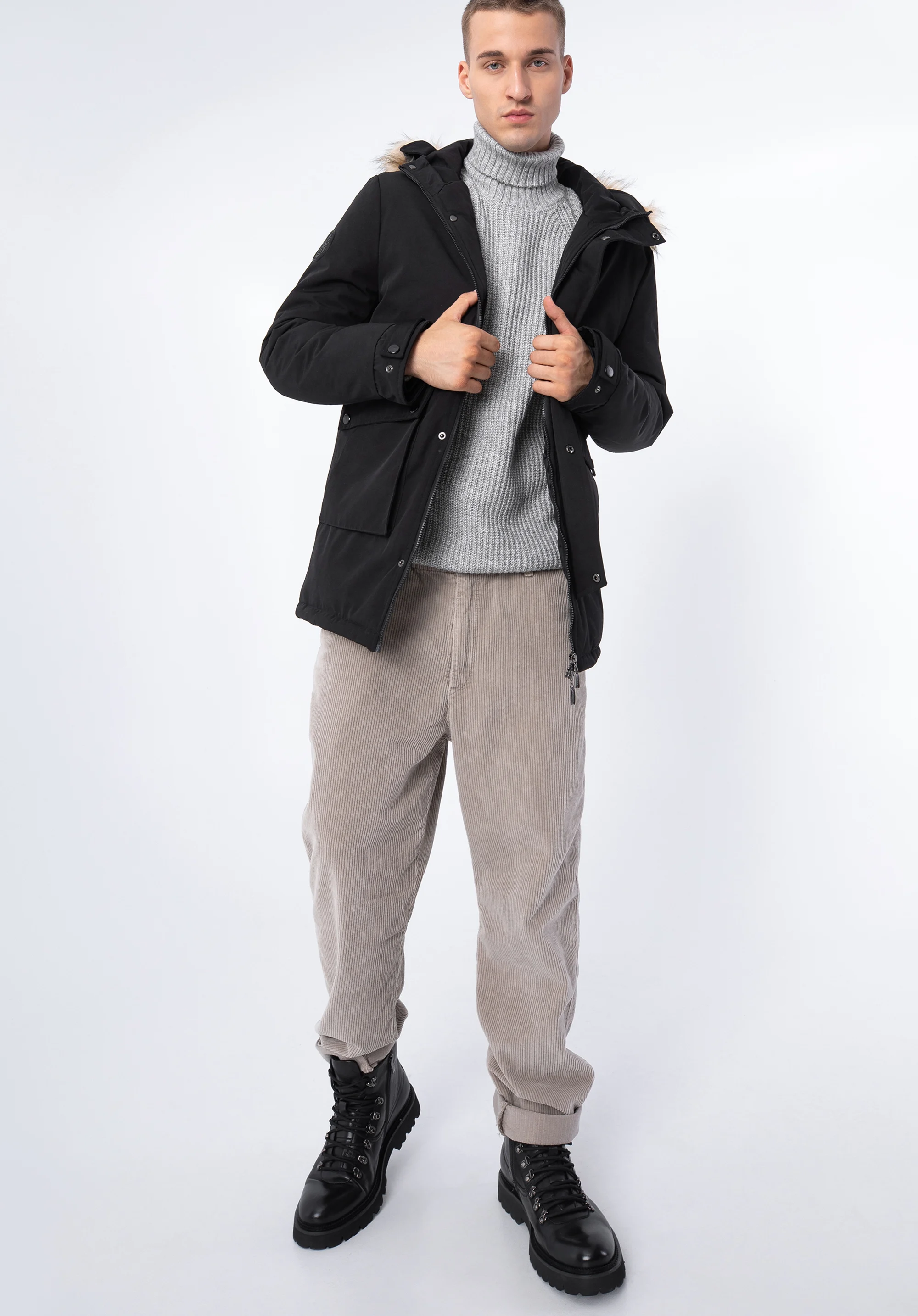 Męska kurtka ocieplana prosta