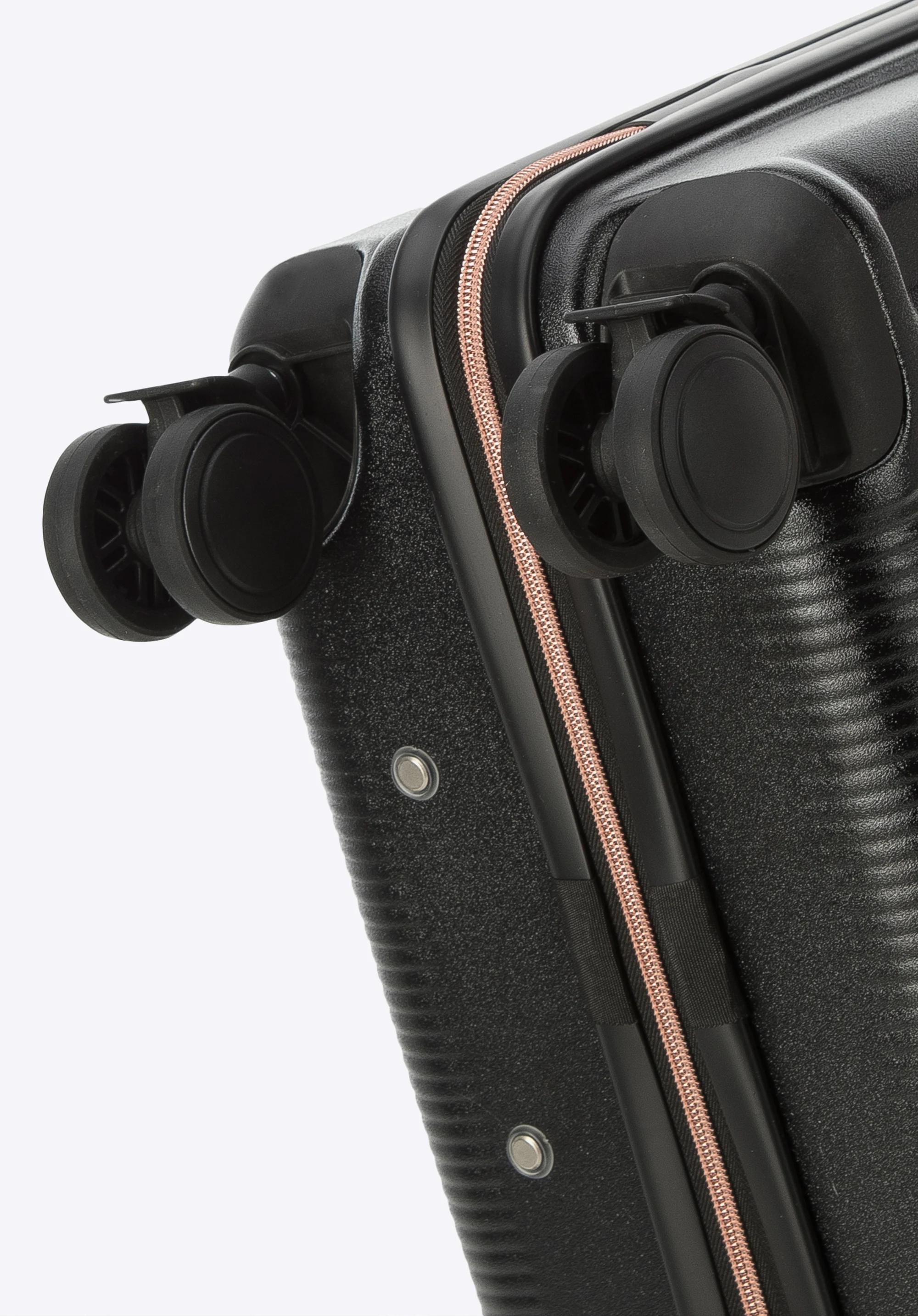 Walizka kabinowa z polikarbonu z suwakiem w kolorze różowego złota