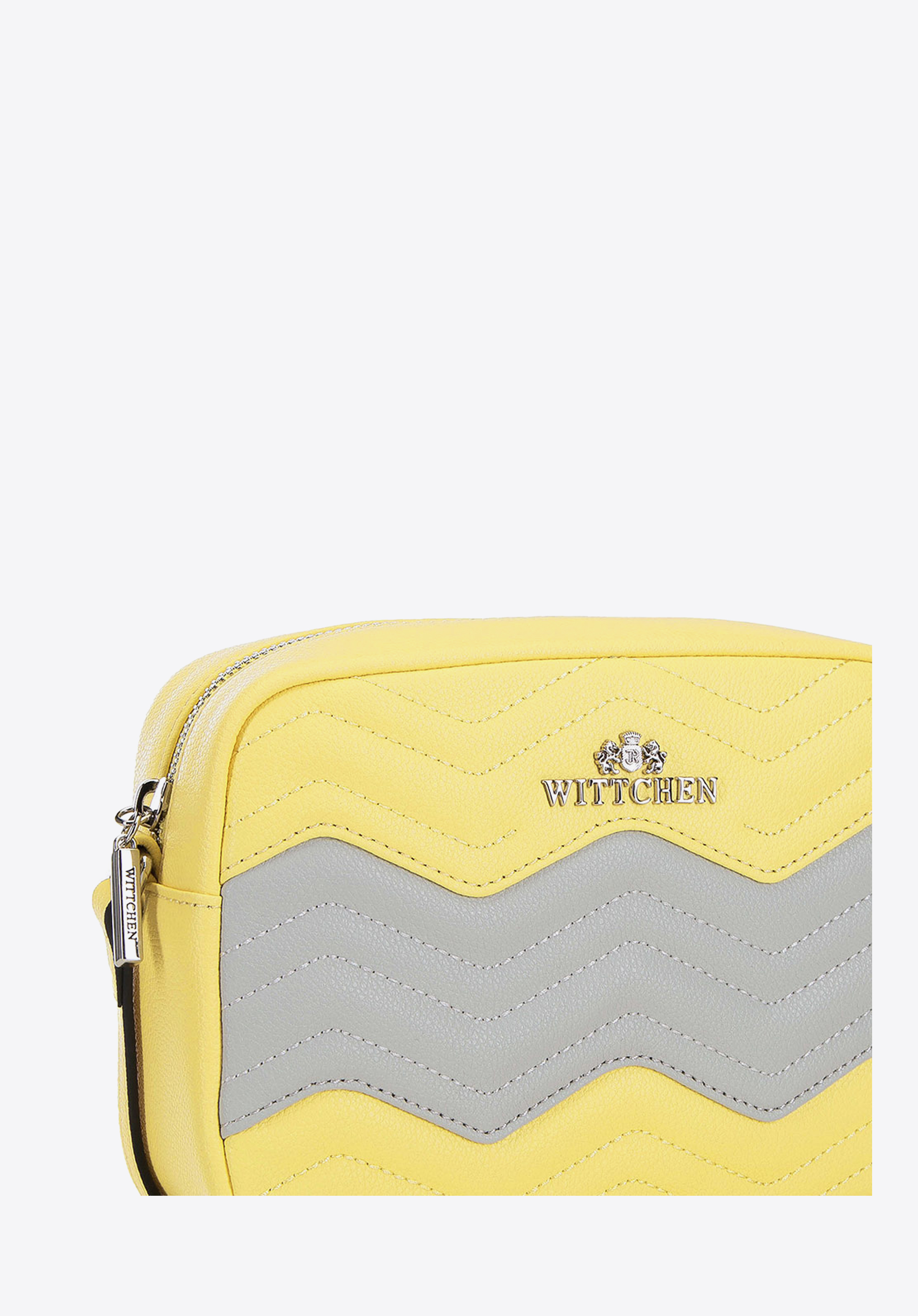 Damska listonoszka skórzana w zygzaki