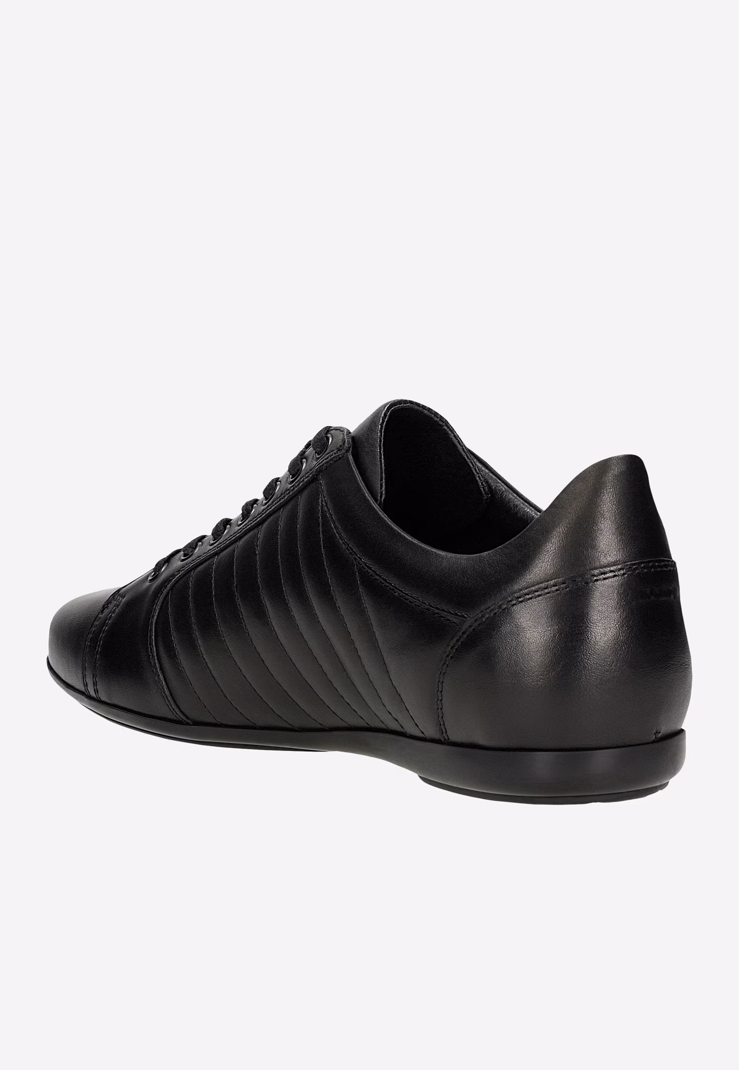 Brązowe skórzane sneakersy męskie z przeszyciami