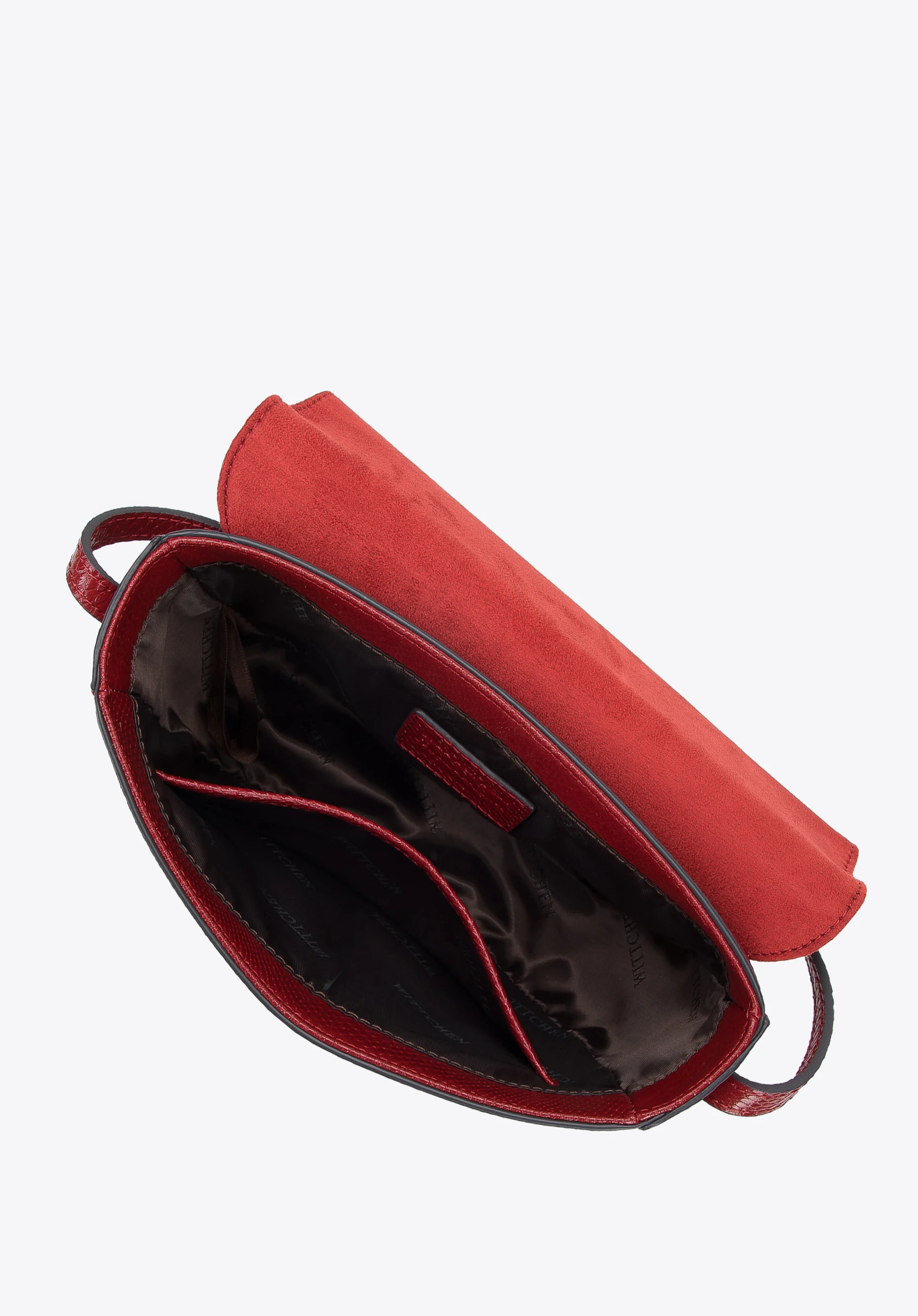 Damska listonoszka ze skóry lizard z okrągłą klamerką