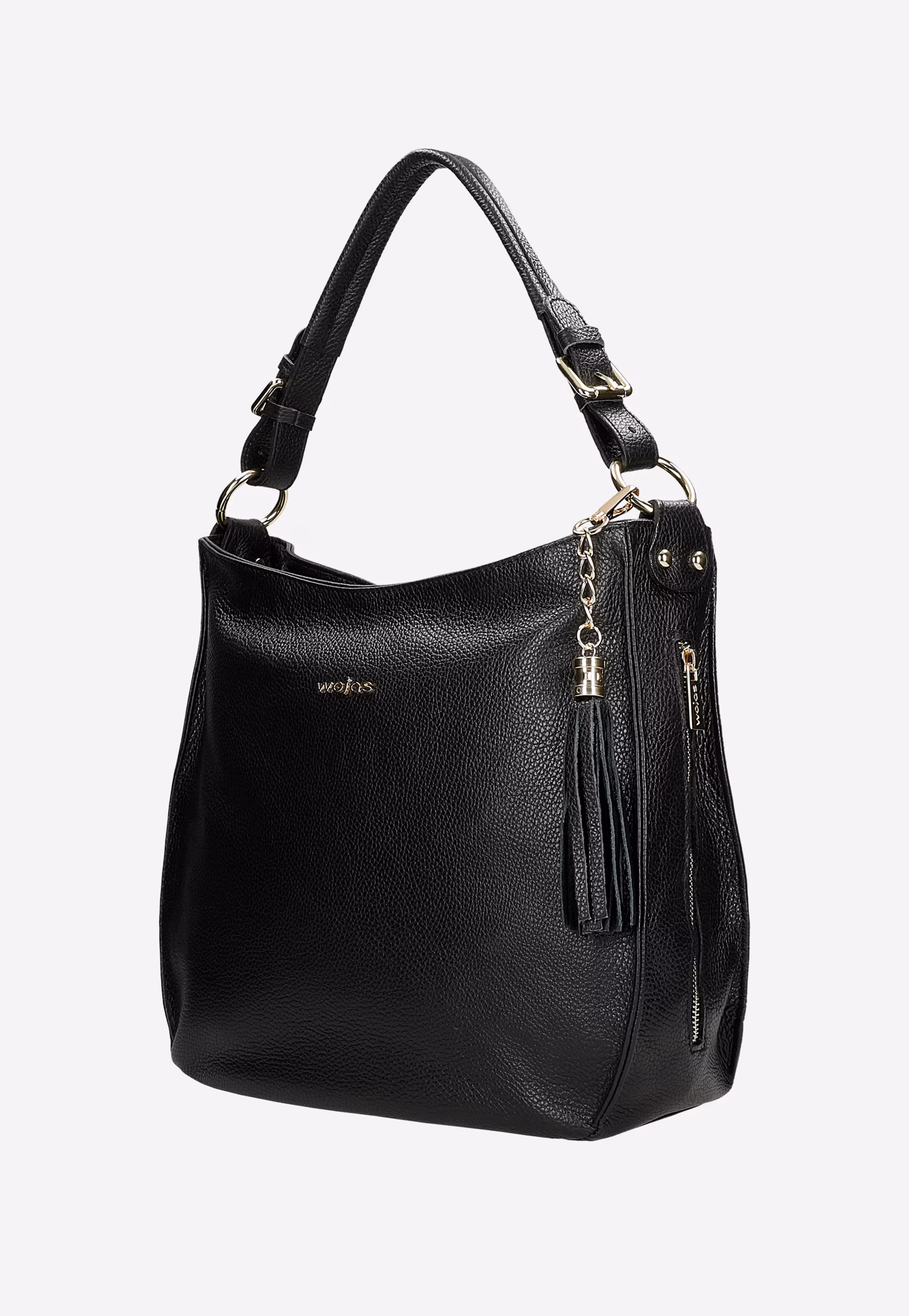 Duża czarna torebka damska skórzana