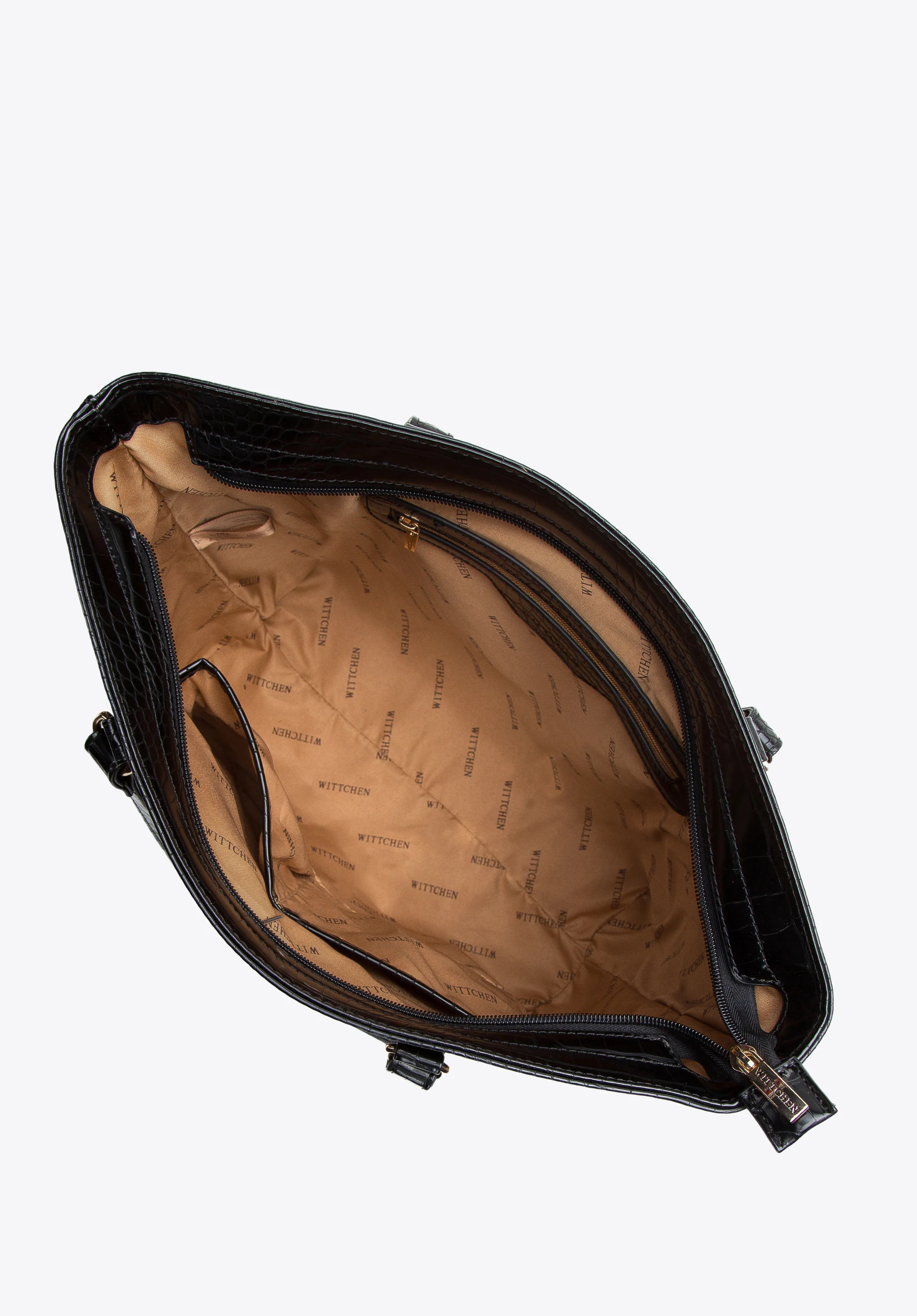 Torebka shopperka z ekoskóry o fakturze croco