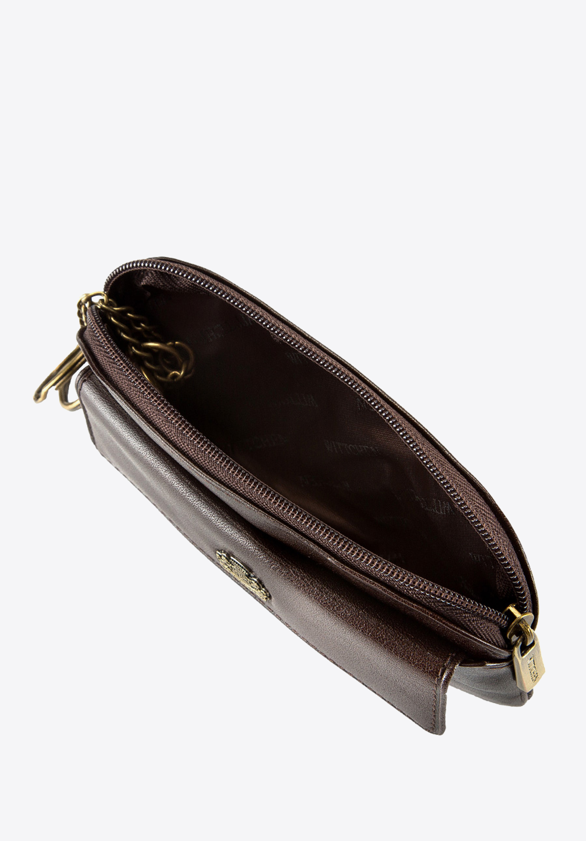 Etui na klucze skórzane z kieszenią