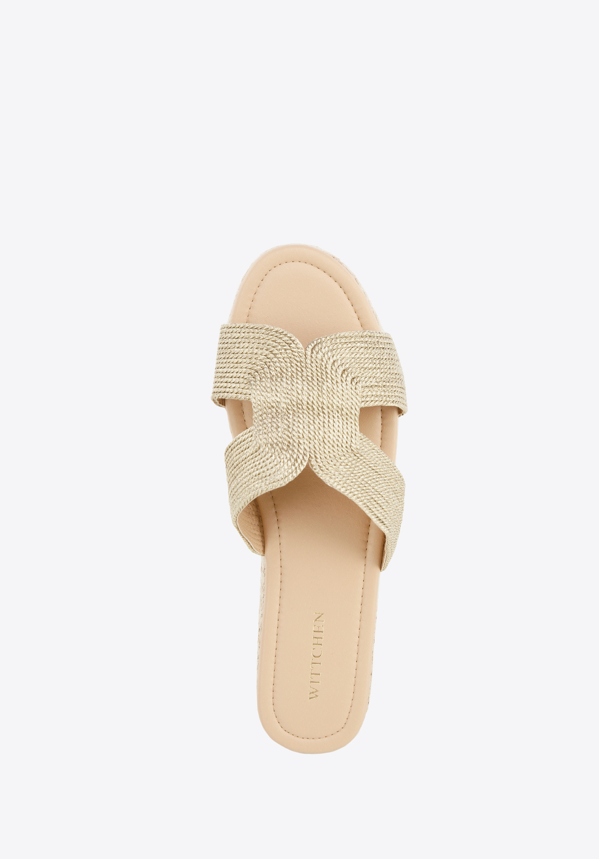 Damskie klapki na słomkowej podeszwie